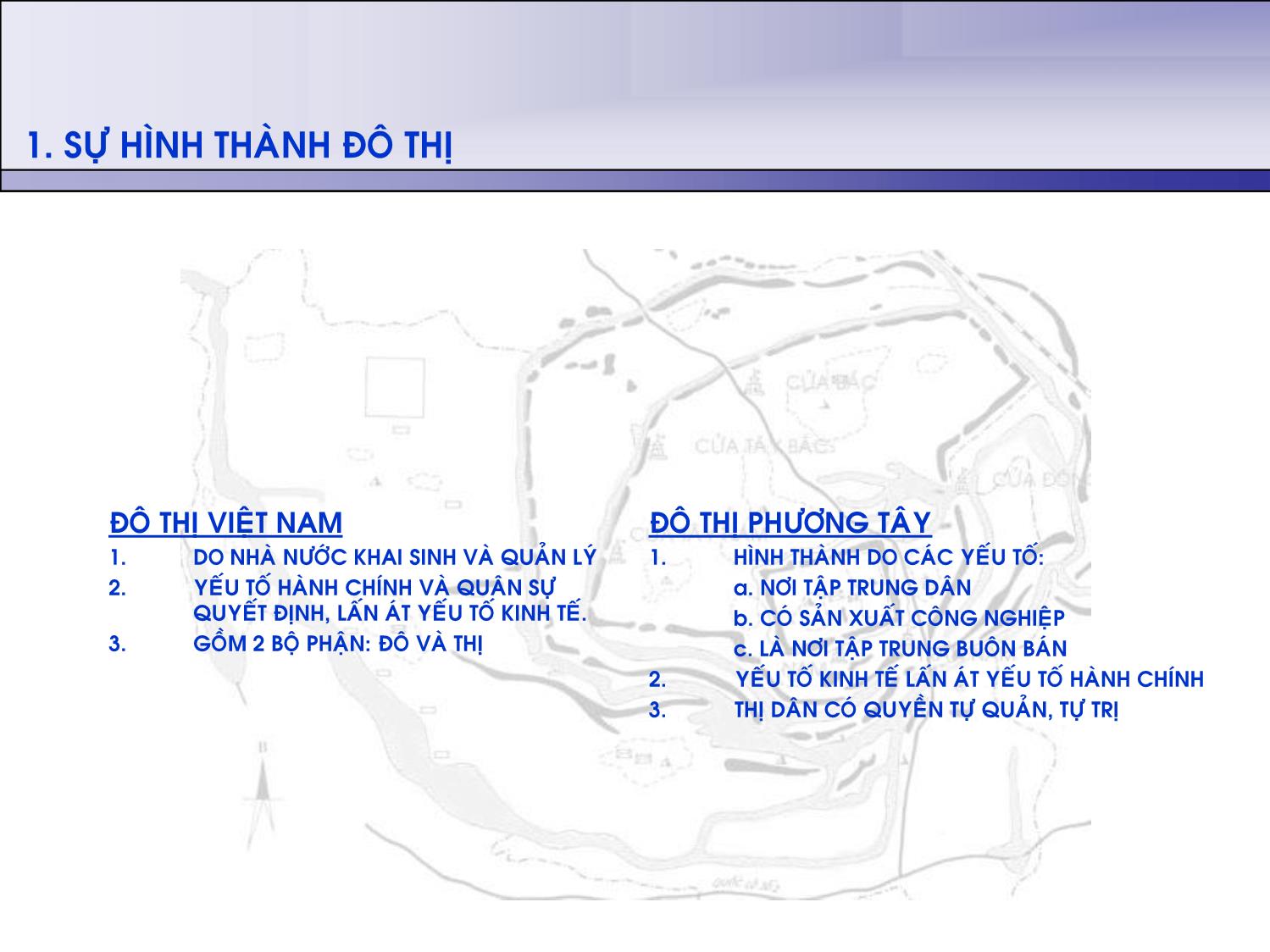 Bài giảng Lịch sủ kiến trúc Việt Nam - Bài 3: Cấu trúc đô thị Việt Nam. Kiến trúc thành lũy trang 3