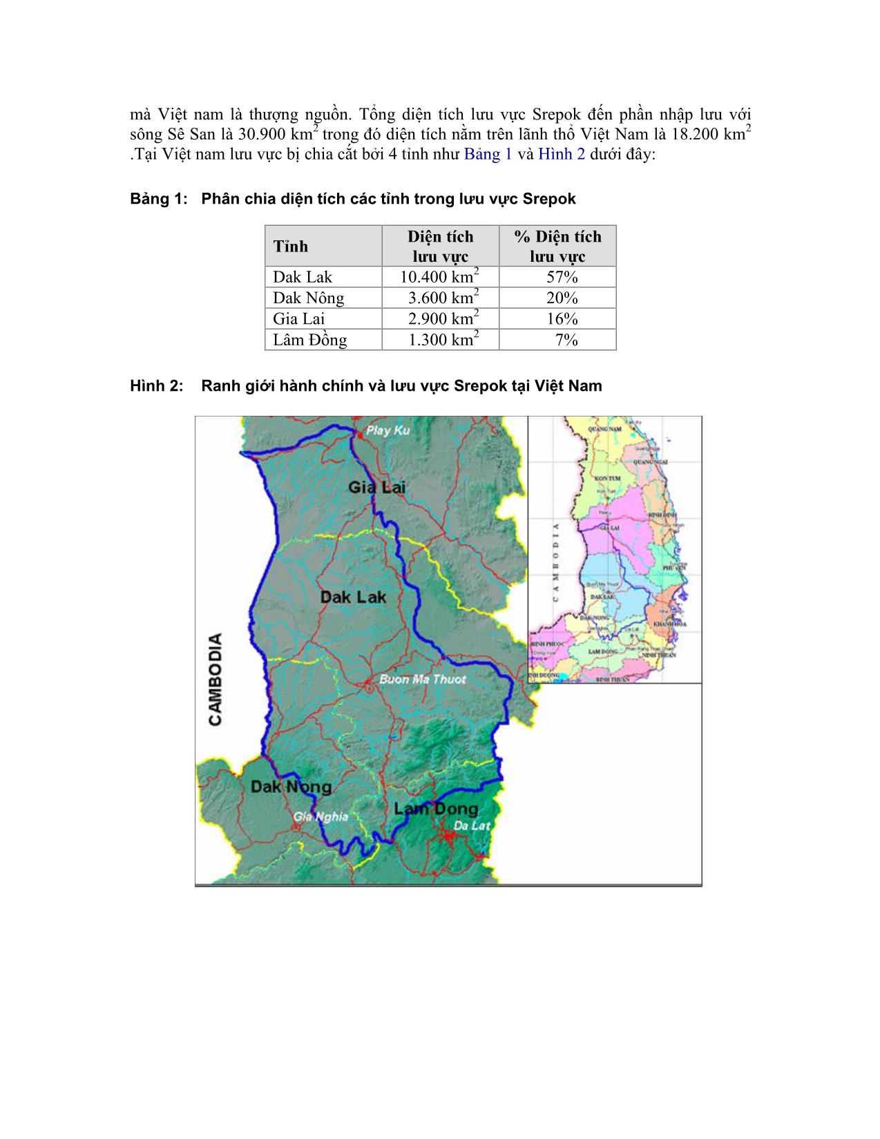 Các vấn đề ưu tiên đối với quản lý tài nguyên nước tại lưu vực Srêpôk trang 2