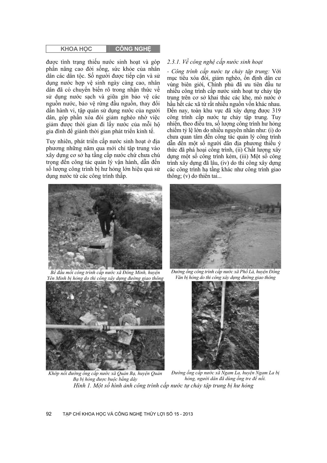 Cấp nước sinh hoạt vùng cao núi đá Hà Giang: Thực trạng và một số điều cần quan tâm giải quyết trang 3