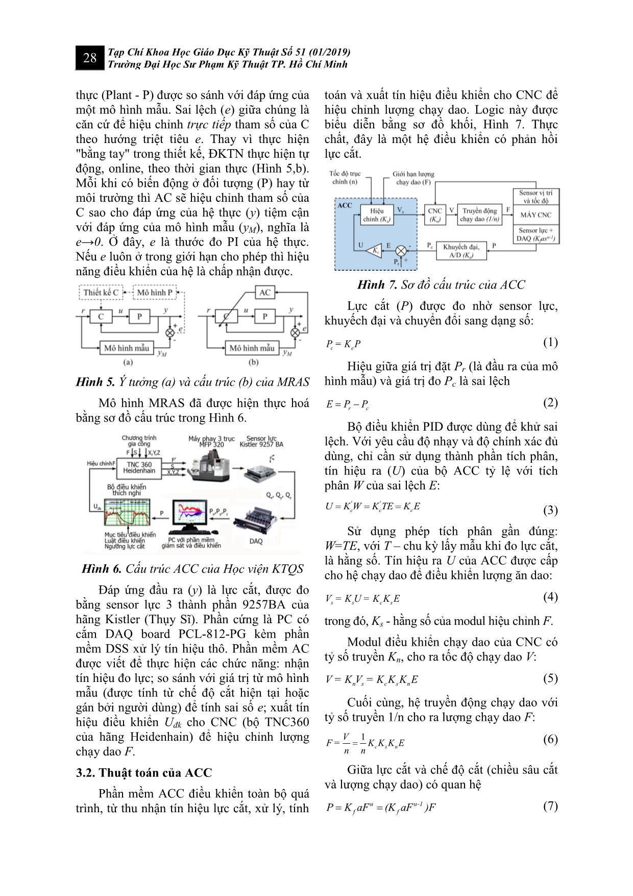 Cấu trúc và thuật toán điều khiển thích nghi quá trình gia công trang 5