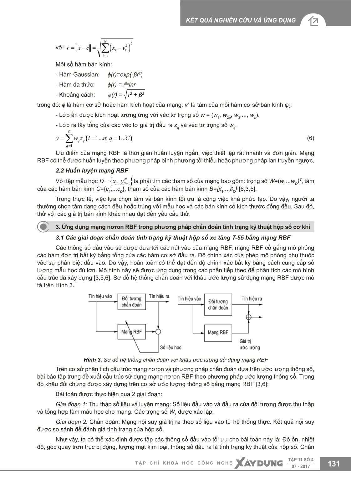 Chẩn đoán tình trạng kỹ thuật hộp số cơ khí trên cơ sở mạng nơron RBF trang 3