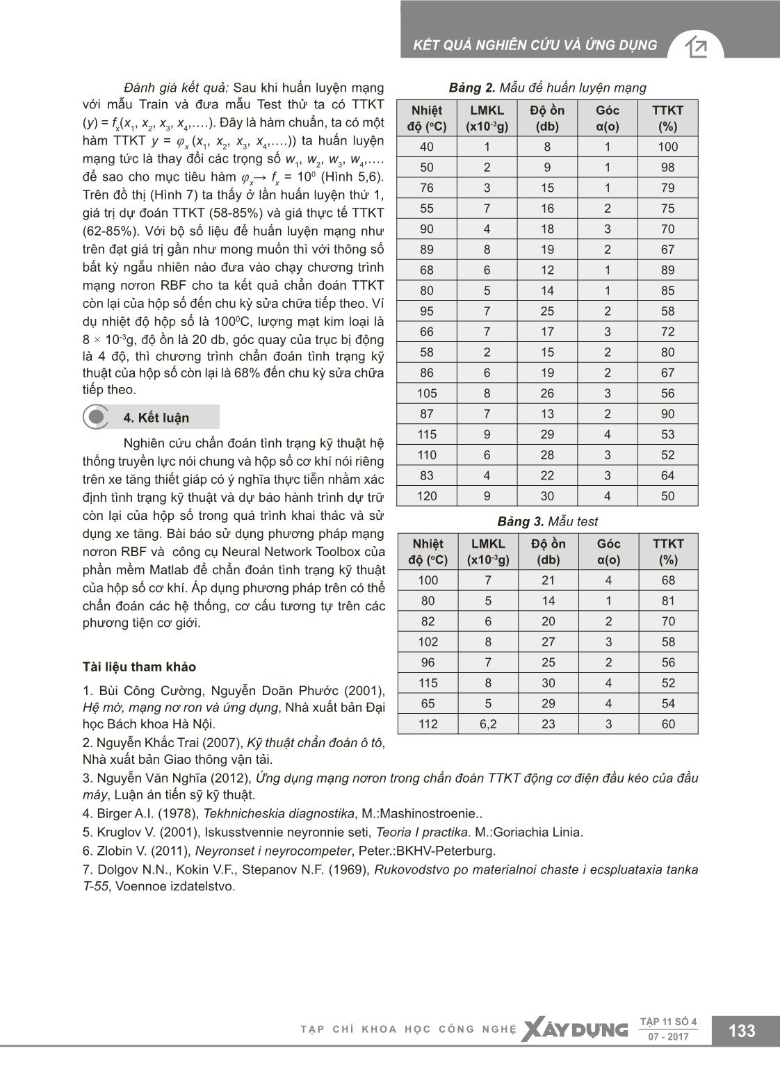 Chẩn đoán tình trạng kỹ thuật hộp số cơ khí trên cơ sở mạng nơron RBF trang 5