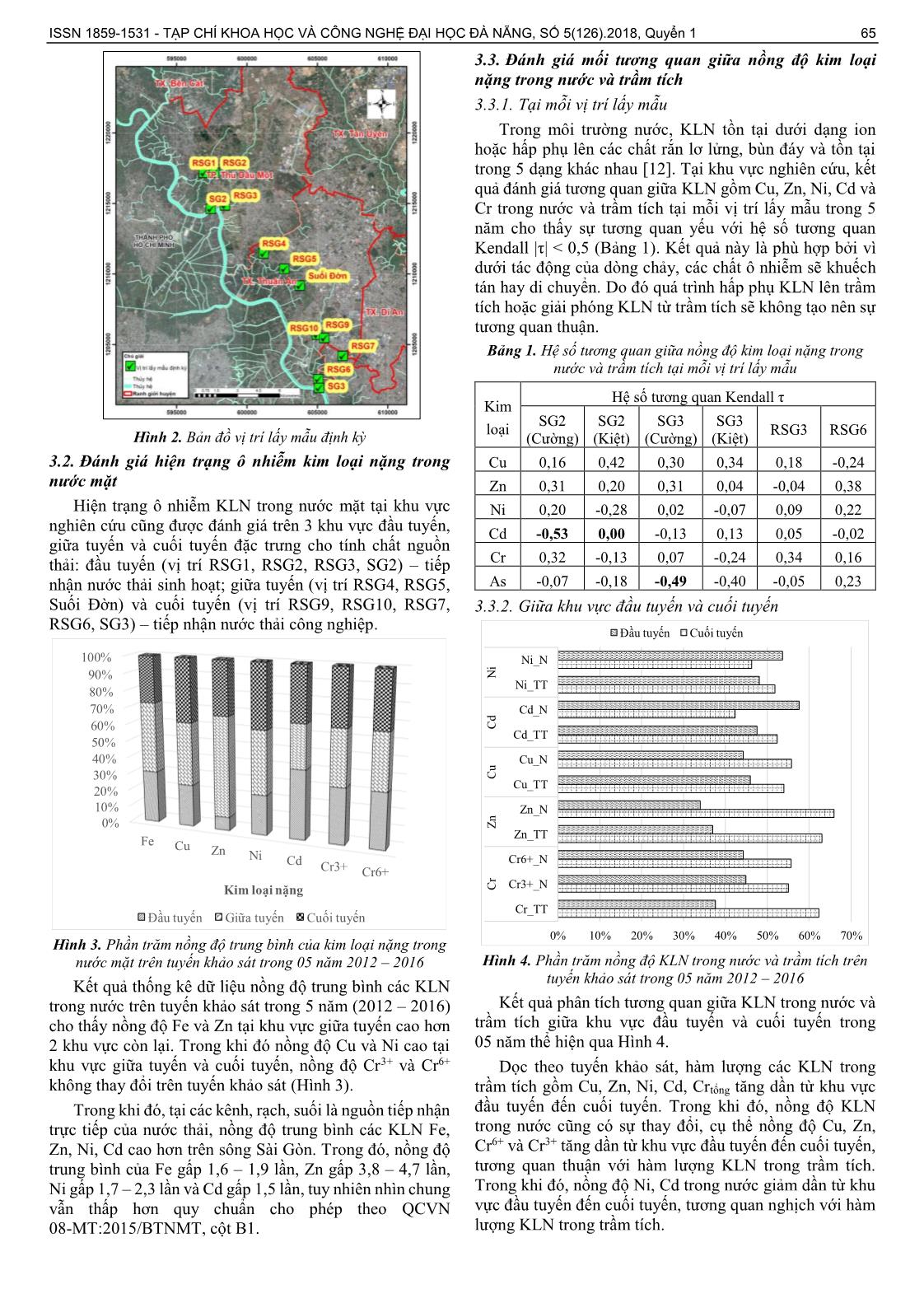 Đánh giá hiện trạng ô nhiễm kim loại nặng và đề xuất mô hình tiên lượng tại hạ lưu sông Sài Gòn, tỉnh Bình Dương trang 3