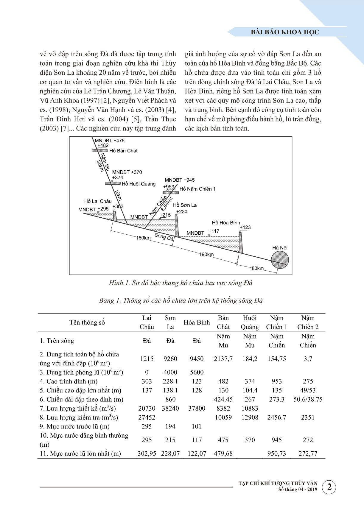 Đánh giá rủi ro cho hệ thống hồ chứa bậc thang trên sông Đà khi có sự cố vỡ đập trang 2
