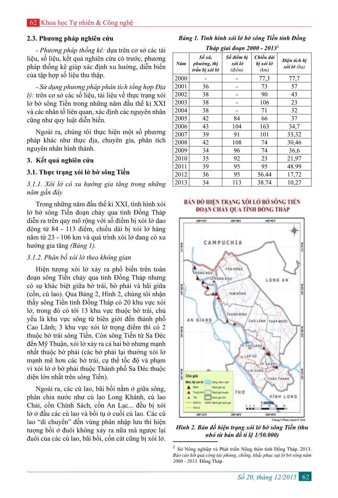 Đánh giá thực trạng và nguyên nhân xói lở bờ sông Tiền đoạn chảy qua tỉnh Đồng Tháp trang 2