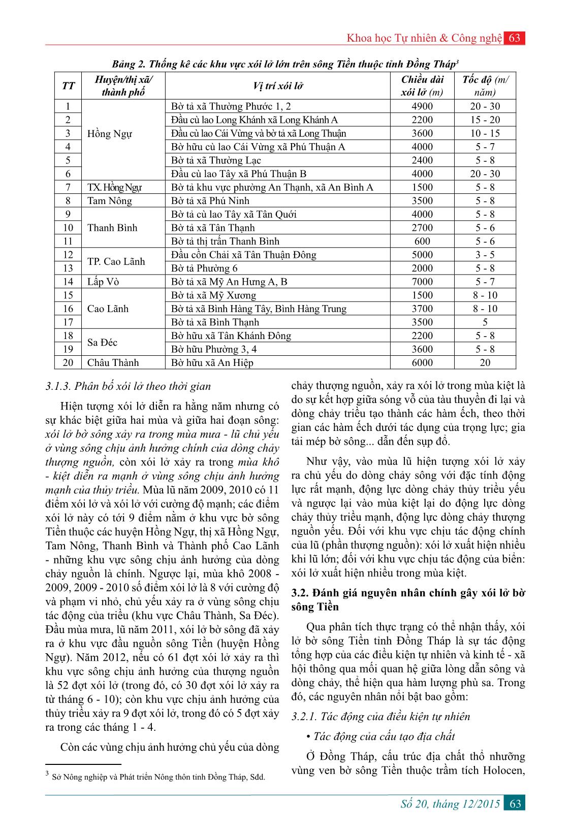 Đánh giá thực trạng và nguyên nhân xói lở bờ sông Tiền đoạn chảy qua tỉnh Đồng Tháp trang 3