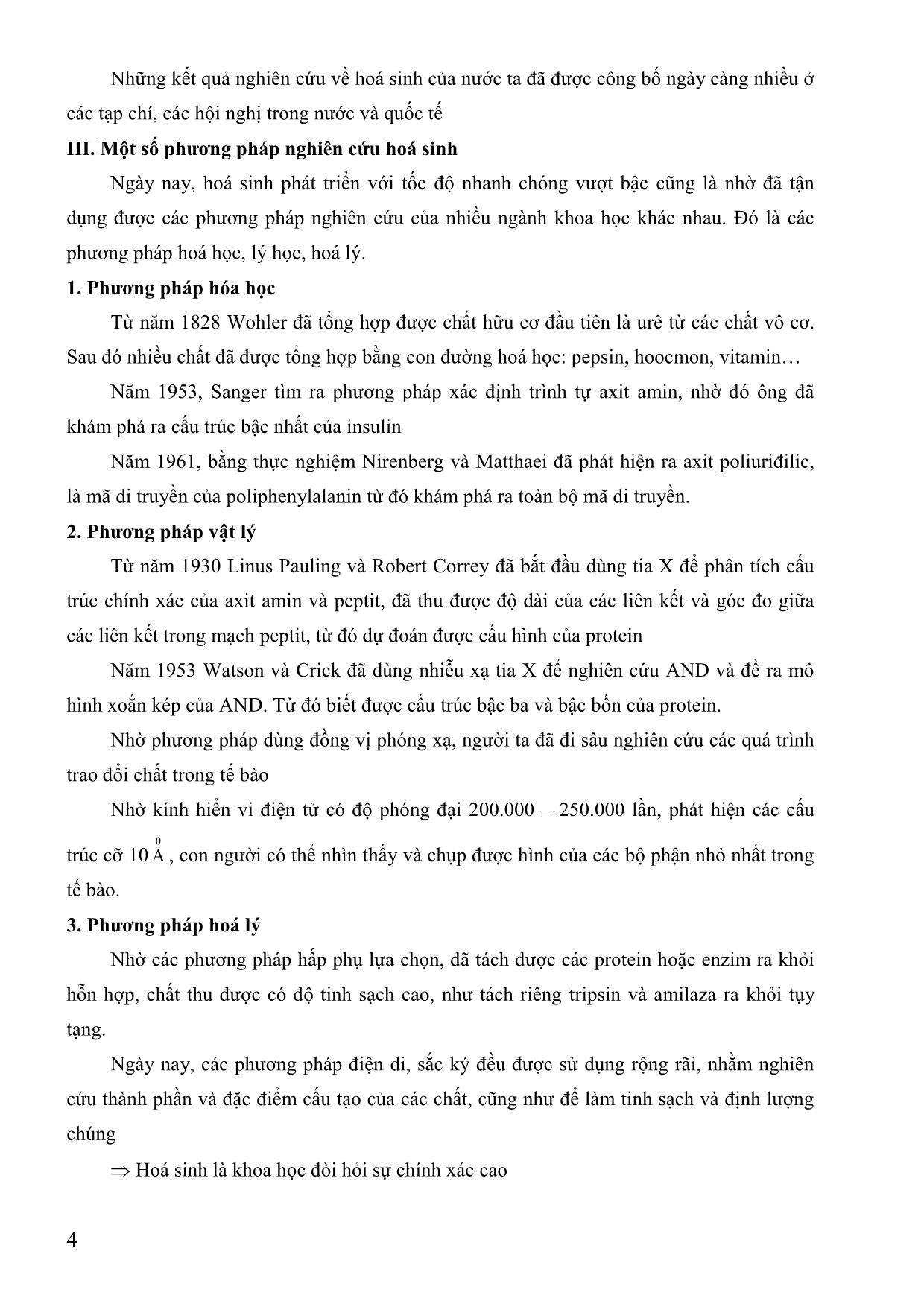 Giáo trình Hóa sinh (Phần 1) trang 4
