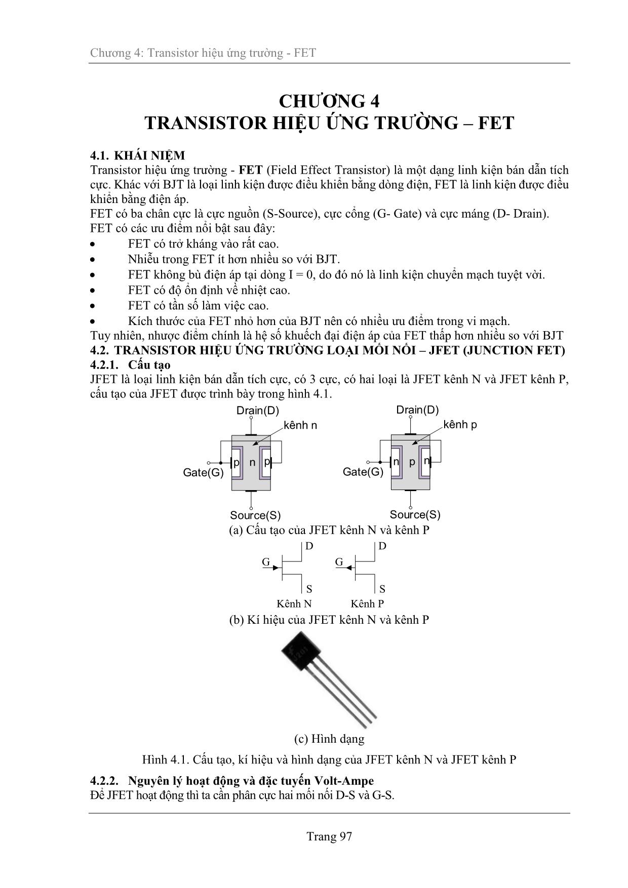 Giáo trình Kỹ thuật điện tử. Điện tử cơ bản (Phần 2) trang 1