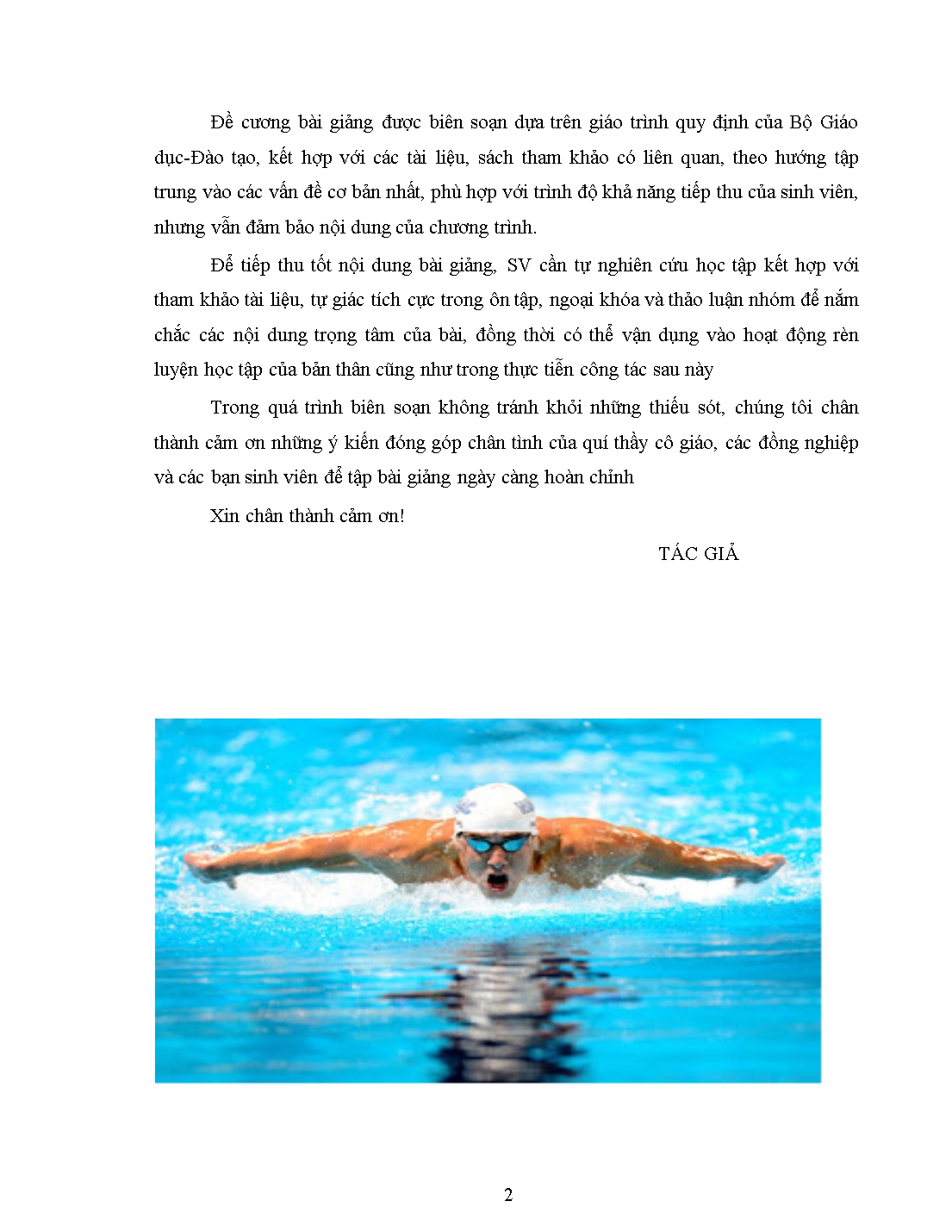Giáo trình môn Bơi lội trang 3