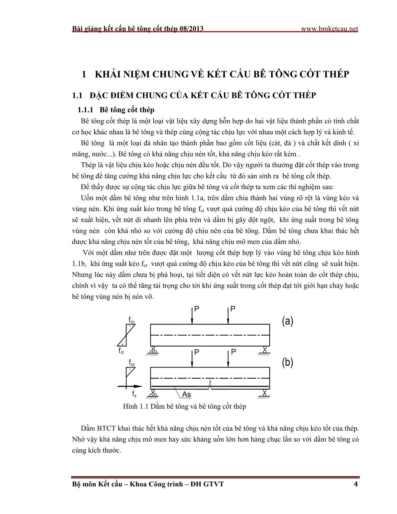 Giáo trình môn Kết cấu bê tông cốt thép trang 4