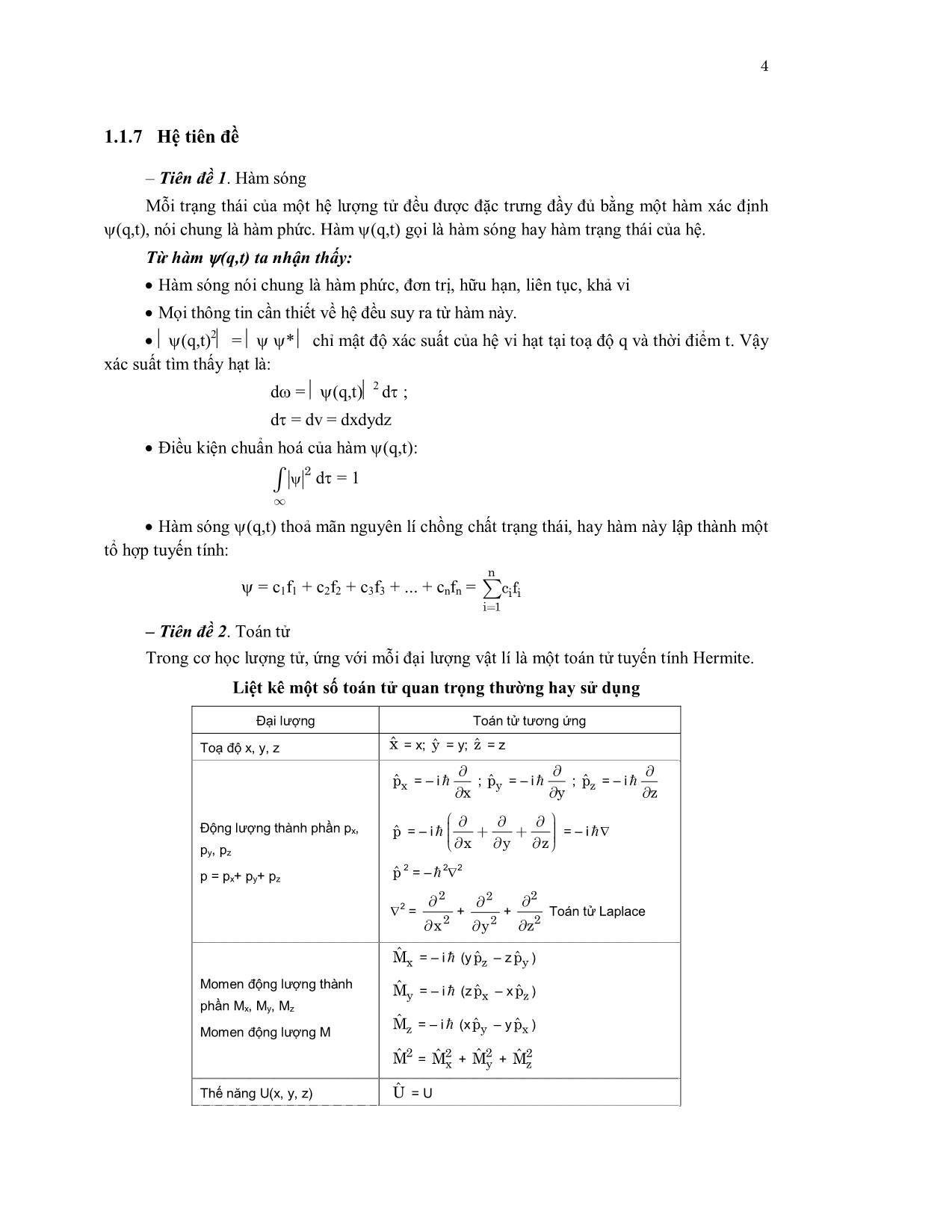 Giáo trình Nhập môn hóa lượng tử trang 5