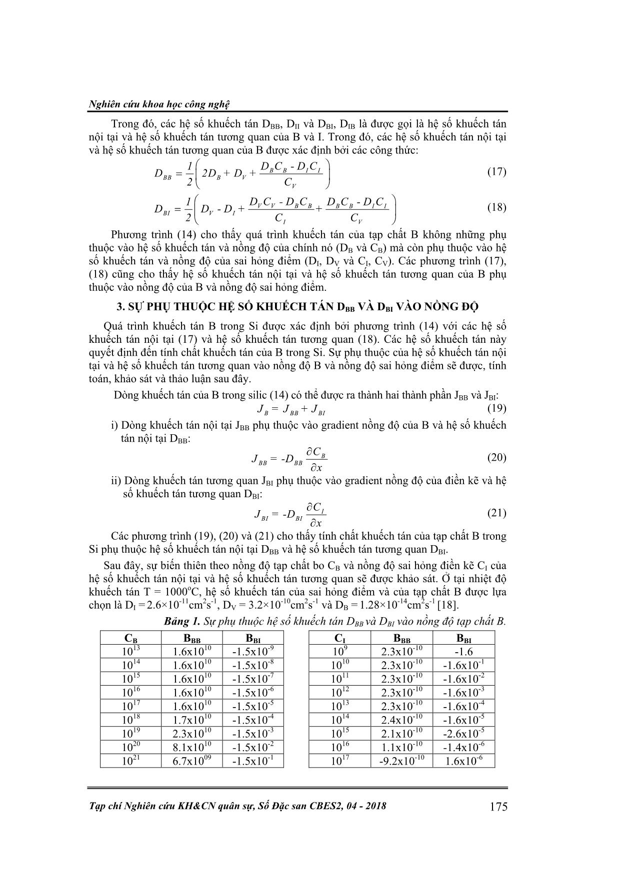 Hệ số khuếch tán nội tại và hệ số khuếch tán tương quan của tạp chất bo trong silic trang 3