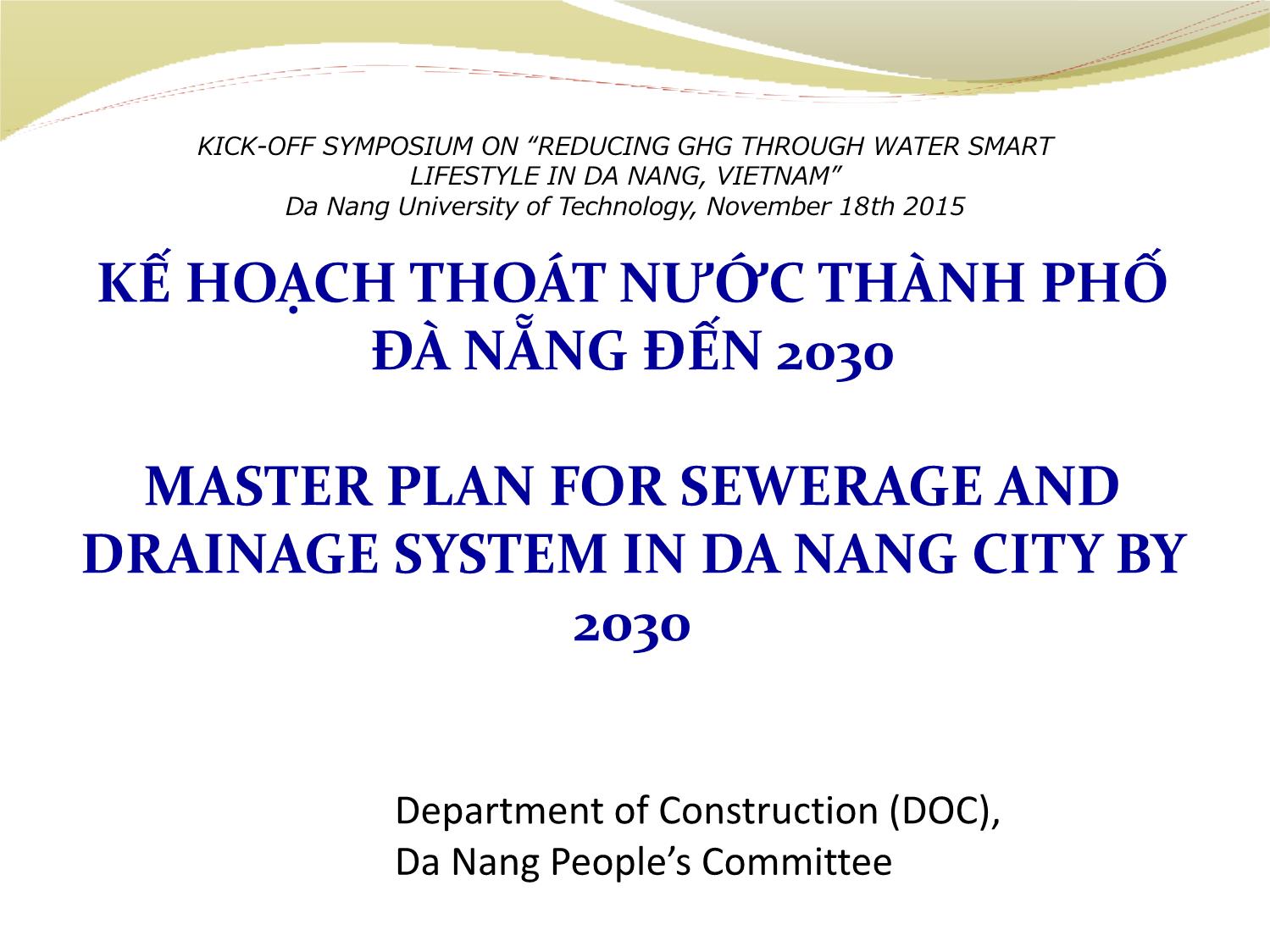 Kế hoạch thoát nước thành phố Đà Nẵng đến 2030 trang 1