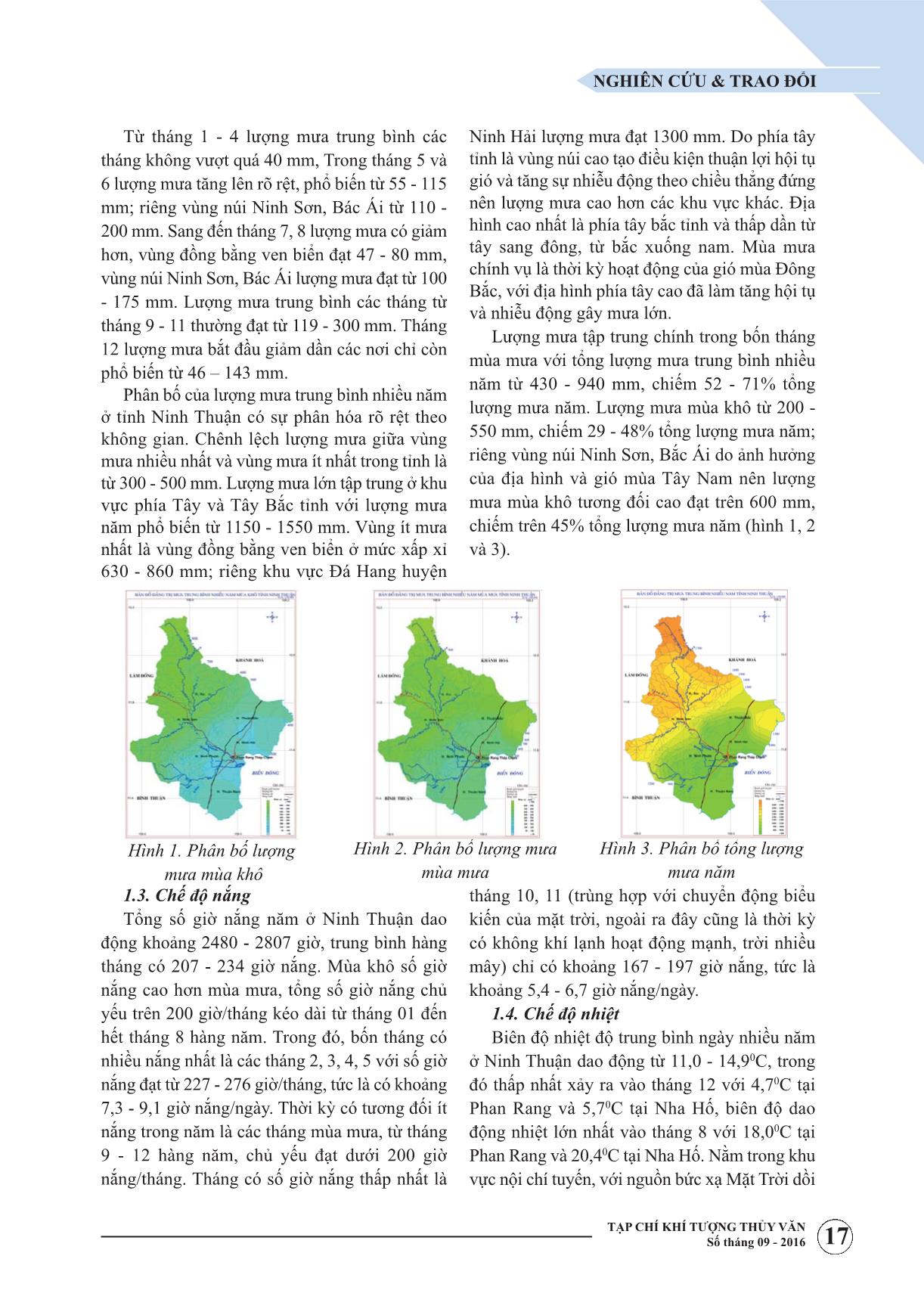 Khái quát đặc điểm khí hậu thủy văn ở tỉnh Ninh Thuận trang 2