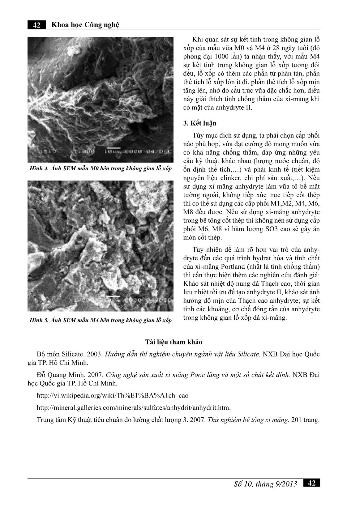 Khảo sát ảnh hưởng của thạch cao Anhydryte đến tính chất của xi măng Portland trang 5