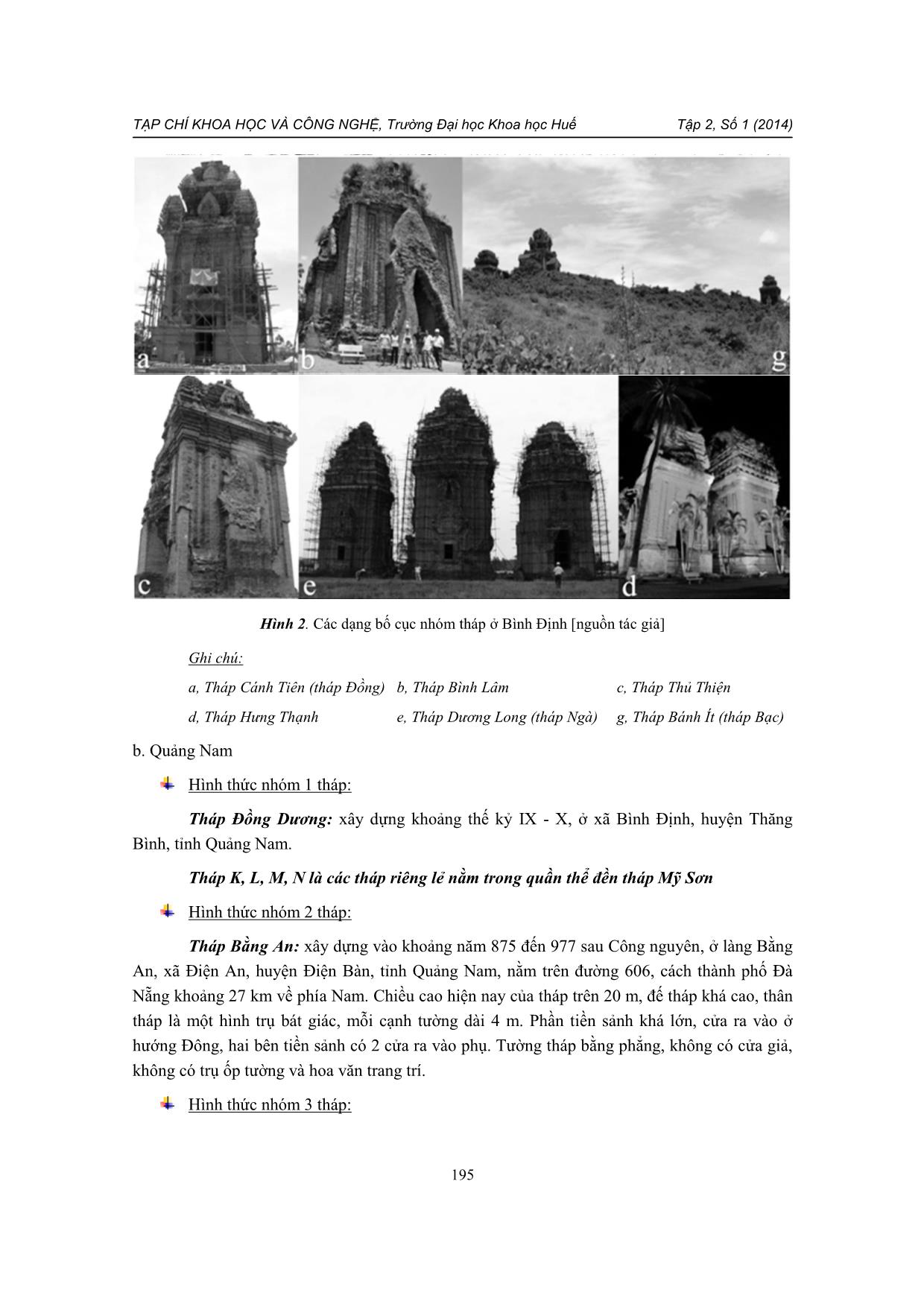 Khảo sát kiến trúc di tích đền tháp Chăm Pa ở Bình Định, Quảng Nam, Thừa Thiên Huế và thực trạng công tác bảo tồn của các địa phương trang 5