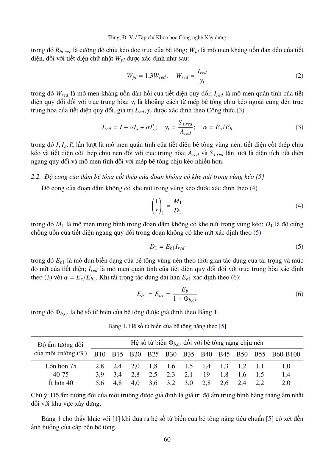 Khảo sát và đánh giá độ võng dài hạn của dầm bê tông cốt thép tính toán theo tiêu chuẩn nga SP 63.13330.2012 và TCVN 5574:2012 trang 3