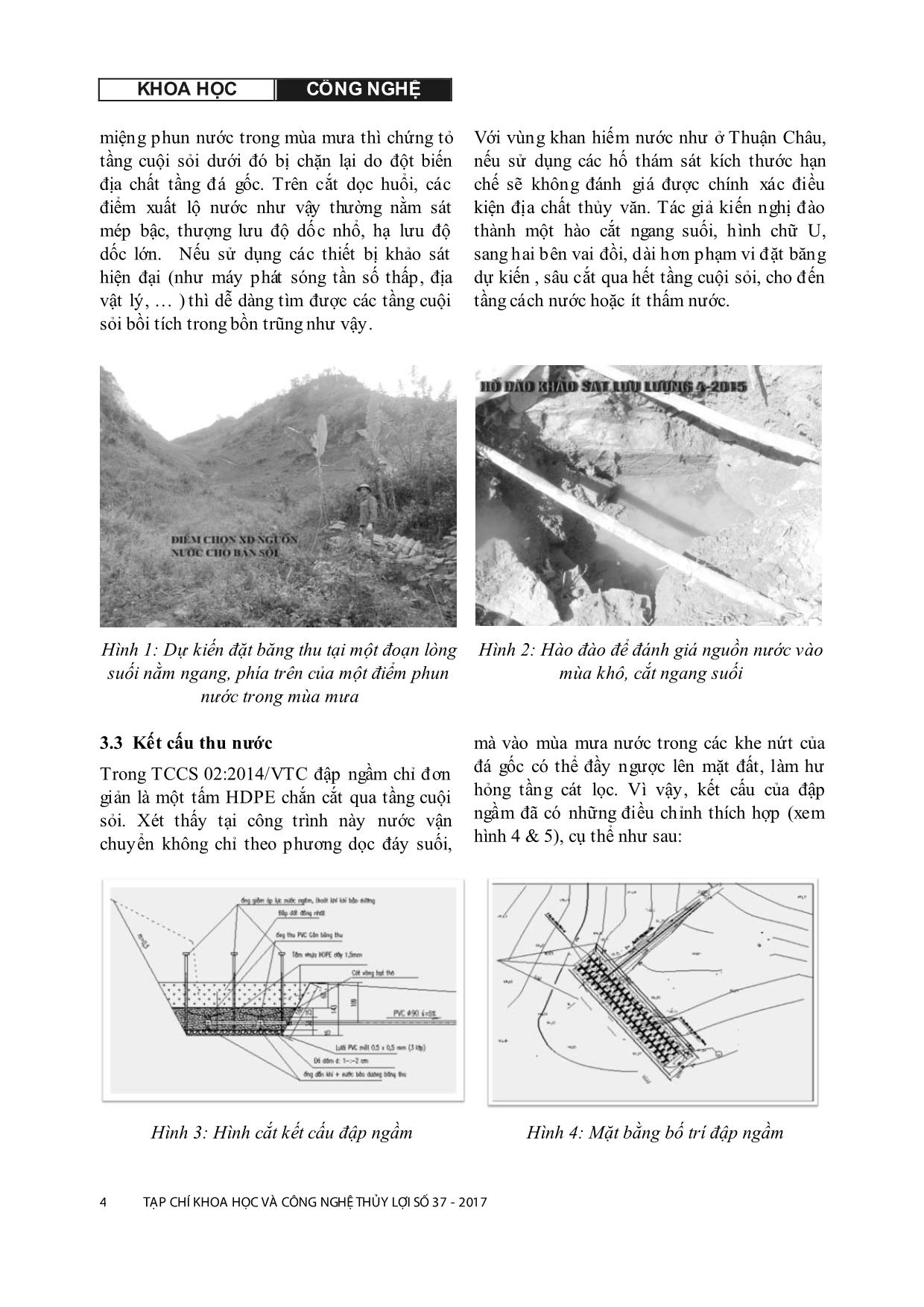Mô hình cấp nước sinh hoạt cho vùng khan hiếm nước tỉnh Sơn La theo công nghệ đập ngầm - hào thu nước trang 4