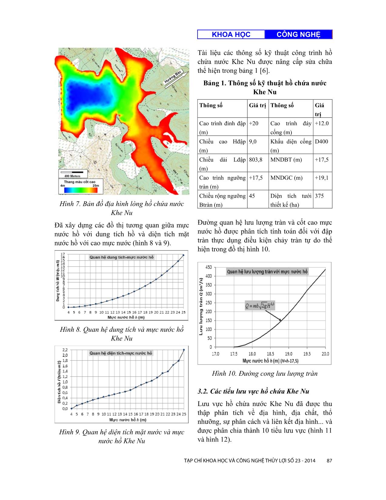 Mô hình đánh giá lũ kiểm tra và yêu cầu xả lũ hồ chứa nước Khe Nu - Nghi Lộc - Nghệ An trang 5