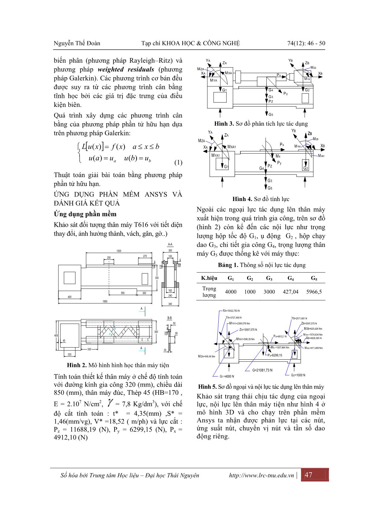 Mô hình tính toán biến dạng thân máy tiện trang 2