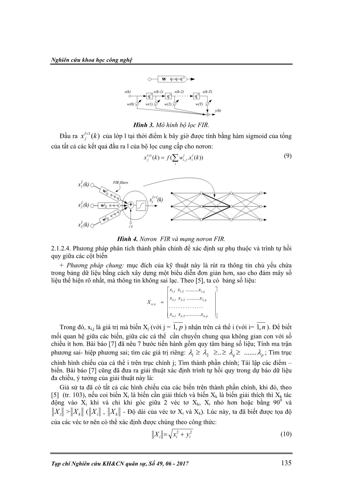 Một giải pháp để dự báo sự biến động của hệ thống các dữ liệu đa chiều phụ thuộc lẫn nhau theo chuỗi thời gian bằng mạng nơron FIR trang 4