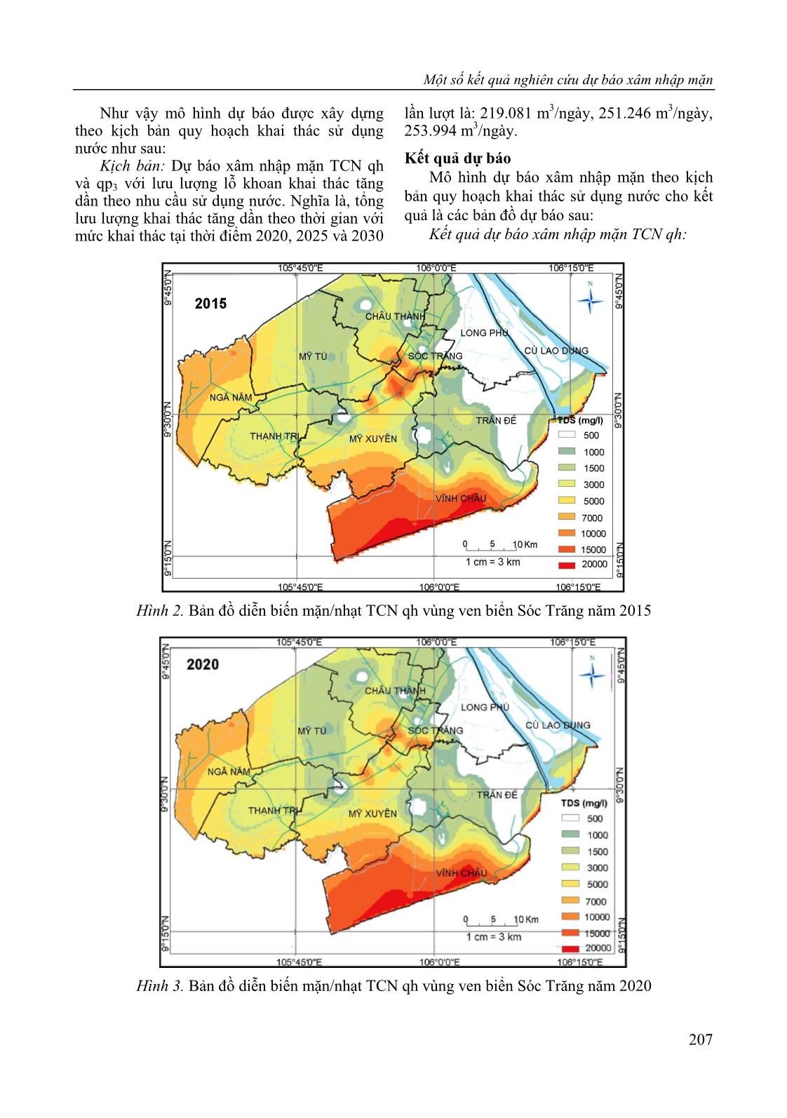 Một số kết quả nghiên cứu dự báo xâm nhập mặn nước dưới đất vùng ven biển tỉnh Sóc Trăng trang 5
