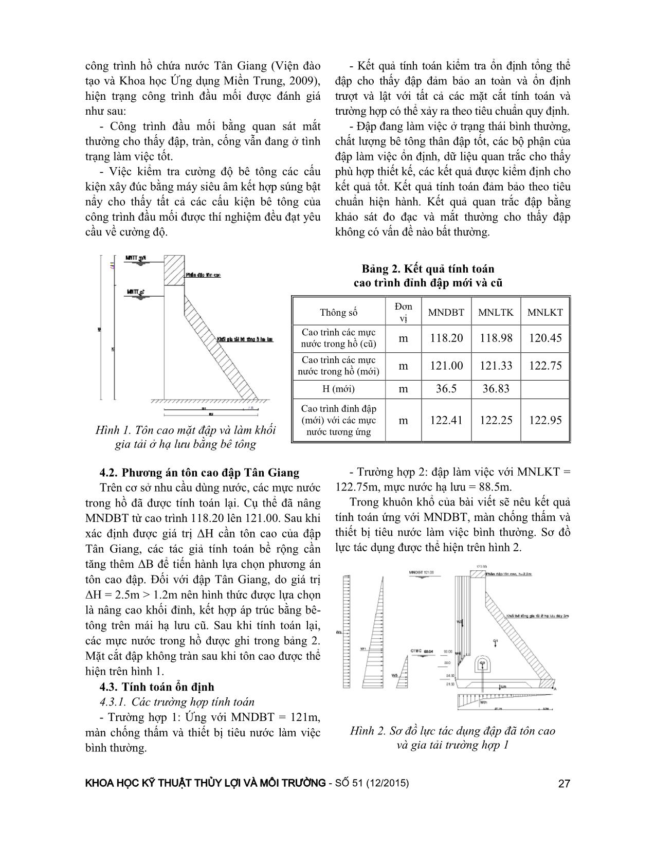 Một số vấn đề kỹ thuật khi xử lý tôn cao đập bê-tông trọng lực, áp dụng cho đập Tân Giang – Ninh Thuận trang 3