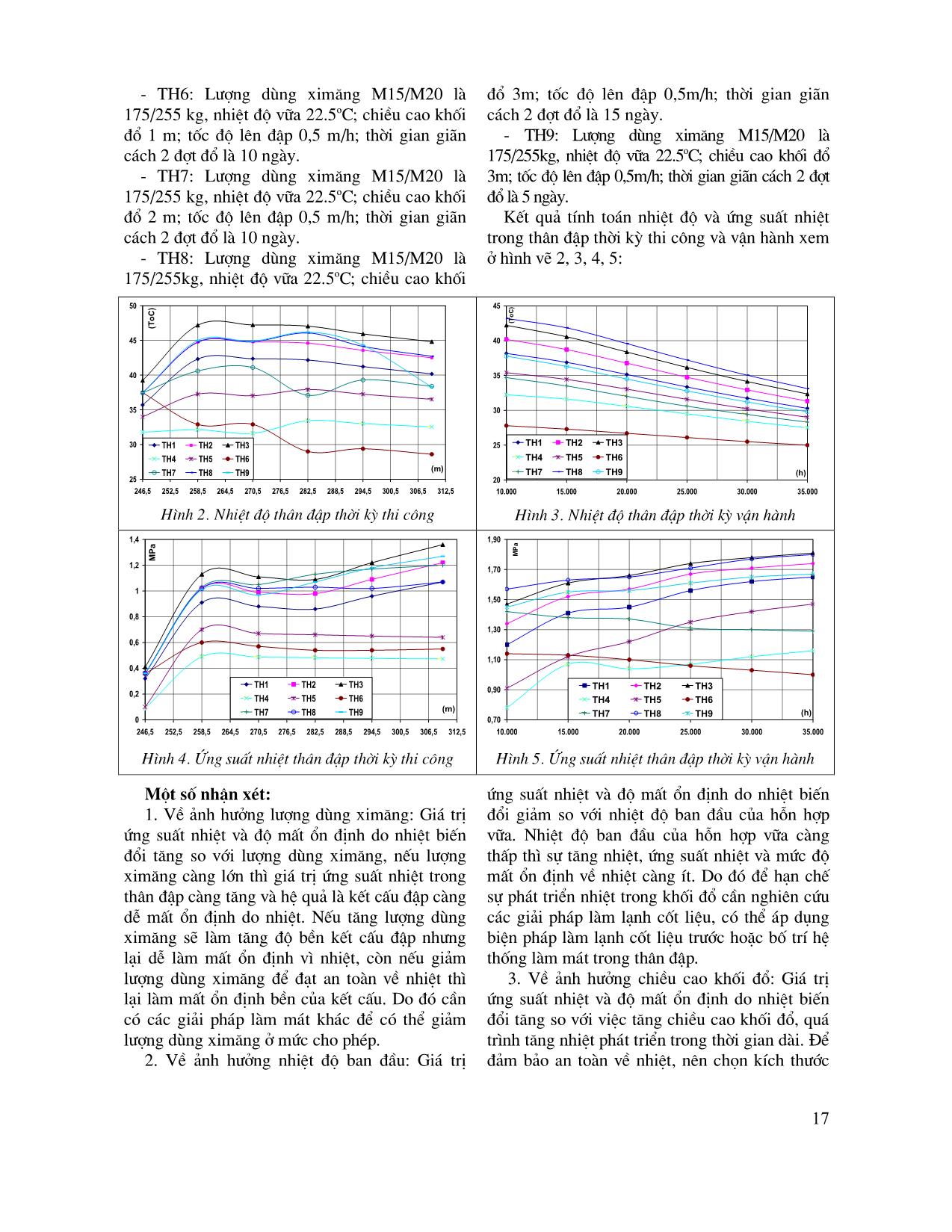 Nghiên cứu ảnh hưởng của một số yếu tố đến trạng thái ứng suất nhiệt trong đập Sê San 3 trang 4