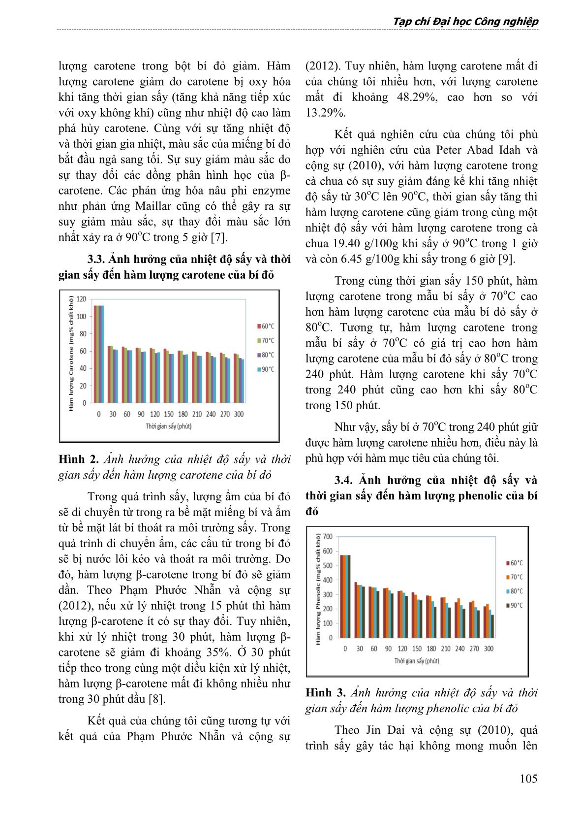 Nghiên cứu ảnh hưởng của nhiệt độ và thời gian sấy đến chất lượng bột bí đỏ Cucurbita Pepo trang 5