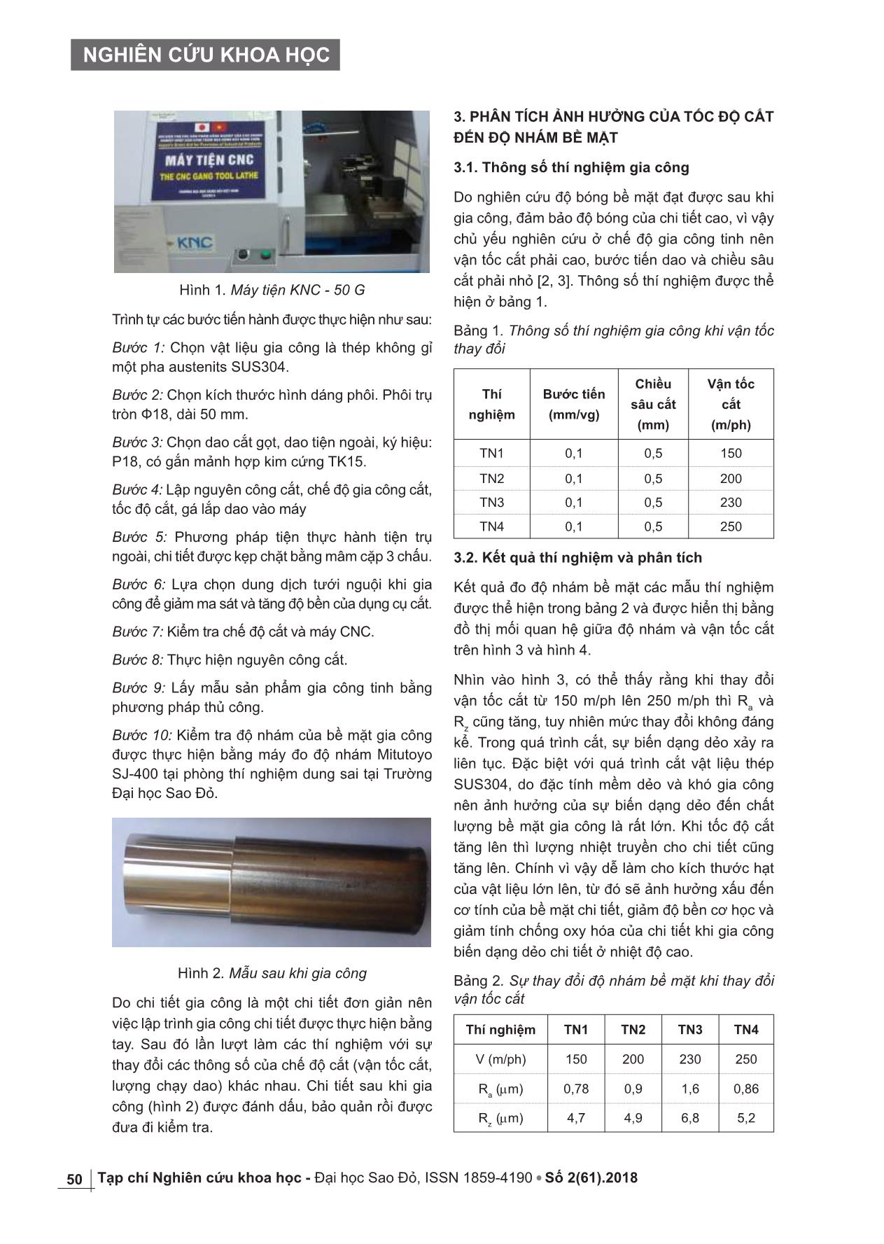 Nghiên cứu ảnh hưởng của thông số công nghệ đến độ nhám bề mặt khi gia công thép SUS304 trên máy tiện CNC trang 2