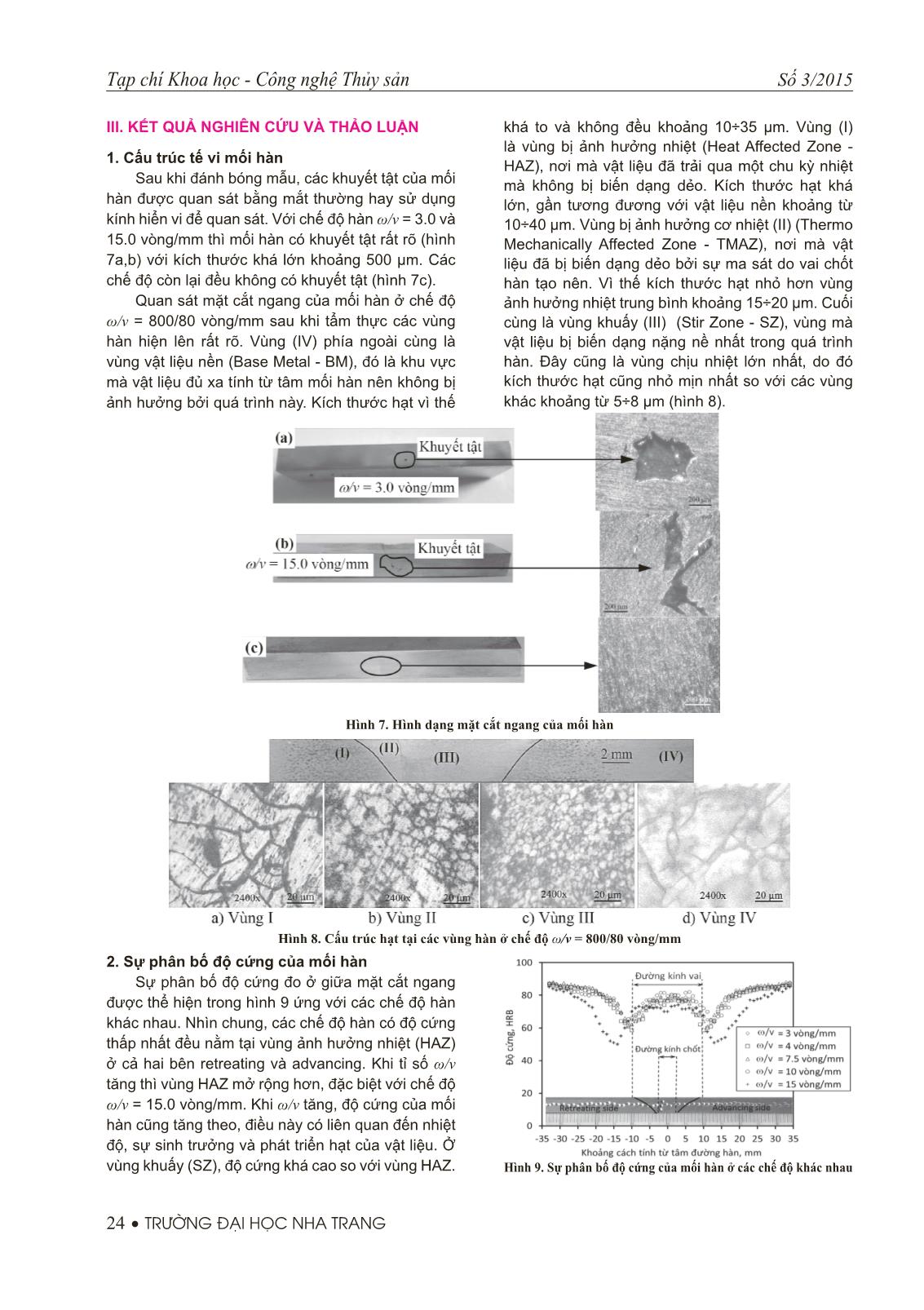 Nghiên cứu ảnh hưởng của thông số hàn đến độ bền kéo mối hàn ma sát khuấy tấm hợp kim nhôm AA7075 trang 4