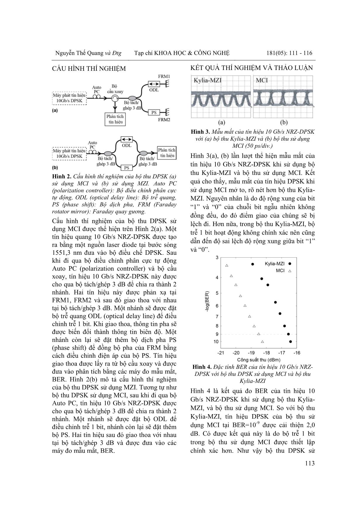 Nghiên cứu bộ thu dpsk sử dụng giao thoa kế Michelson với Faraday quay gương trang 3