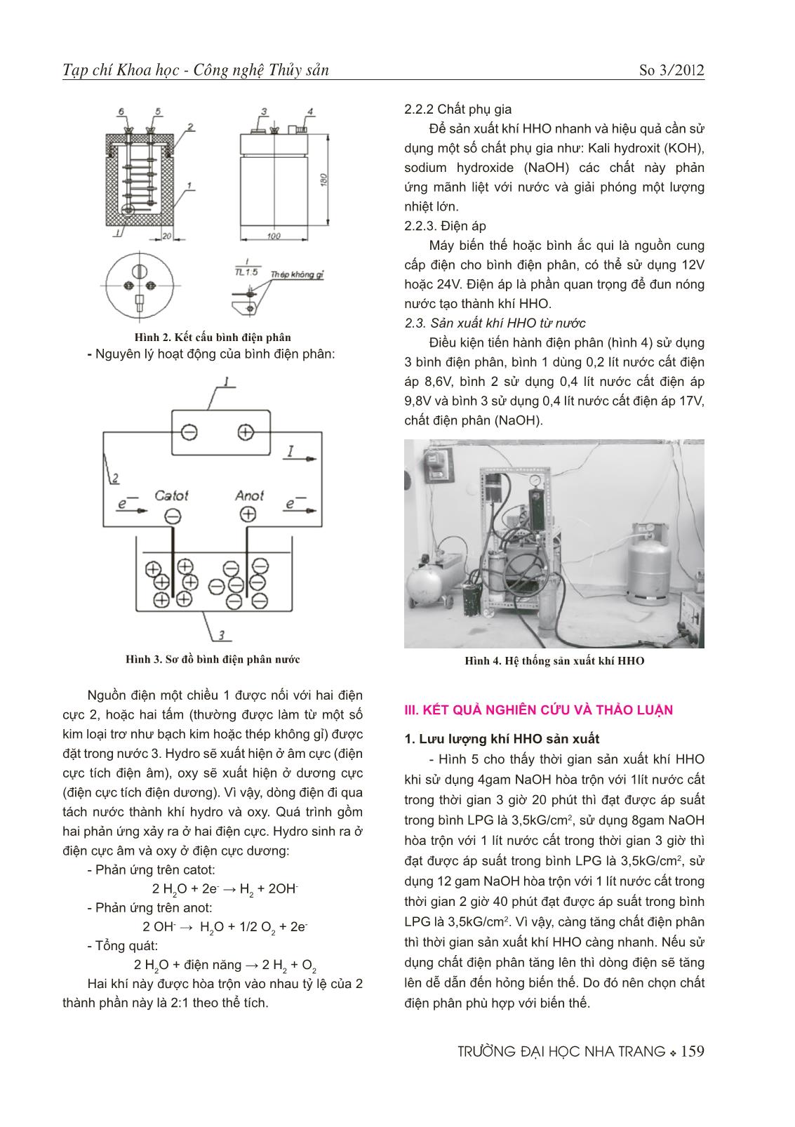 Nghiên cứu chế tạo thiết bị sản xuất khí HHO từ nước và thự c nghiệ m cung cấ p khí hho cho động cơ honda 97CC trang 3