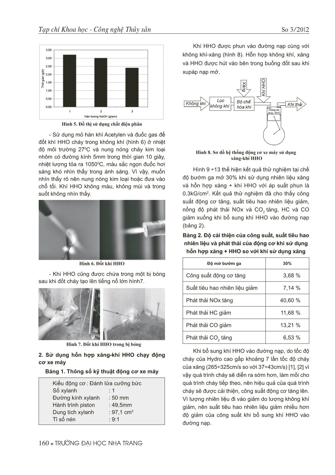 Nghiên cứu chế tạo thiết bị sản xuất khí HHO từ nước và thự c nghiệ m cung cấ p khí hho cho động cơ honda 97CC trang 4