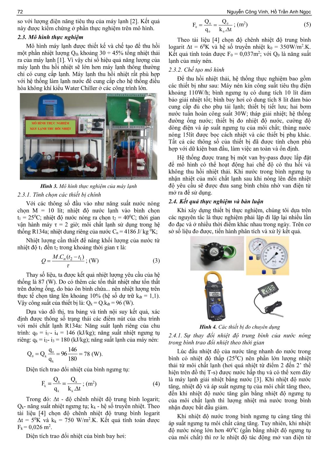 Nghiên cứu chế tạo và thử nghiệm máy lạnh thu hồi nhiệt để cung cấp đồng thời nhiệt - lạnh trang 3
