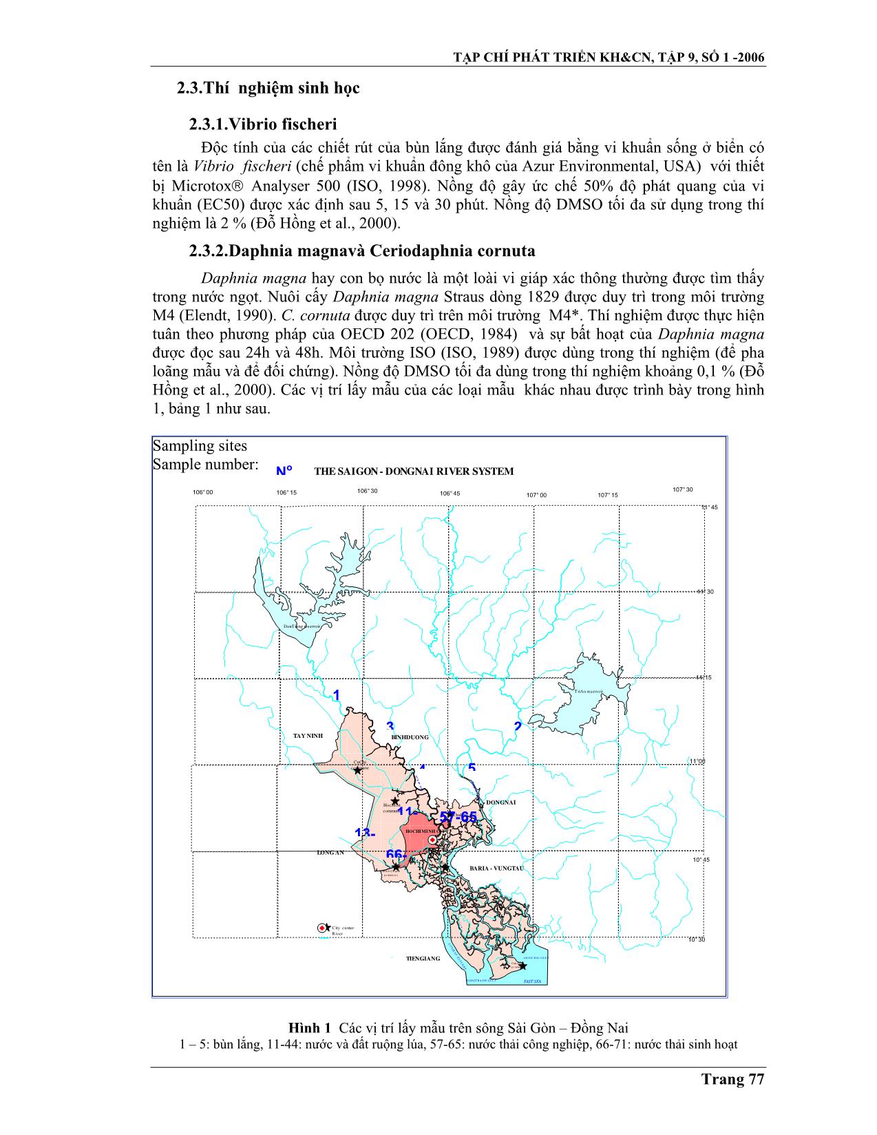 Nghiên cứu sử dụng công cụ học đánh giá nguy cơ của nước thải công nghiệp đối với hệ sinh thái lưu vực sông Sài Gòn – Đồng Nai trang 3
