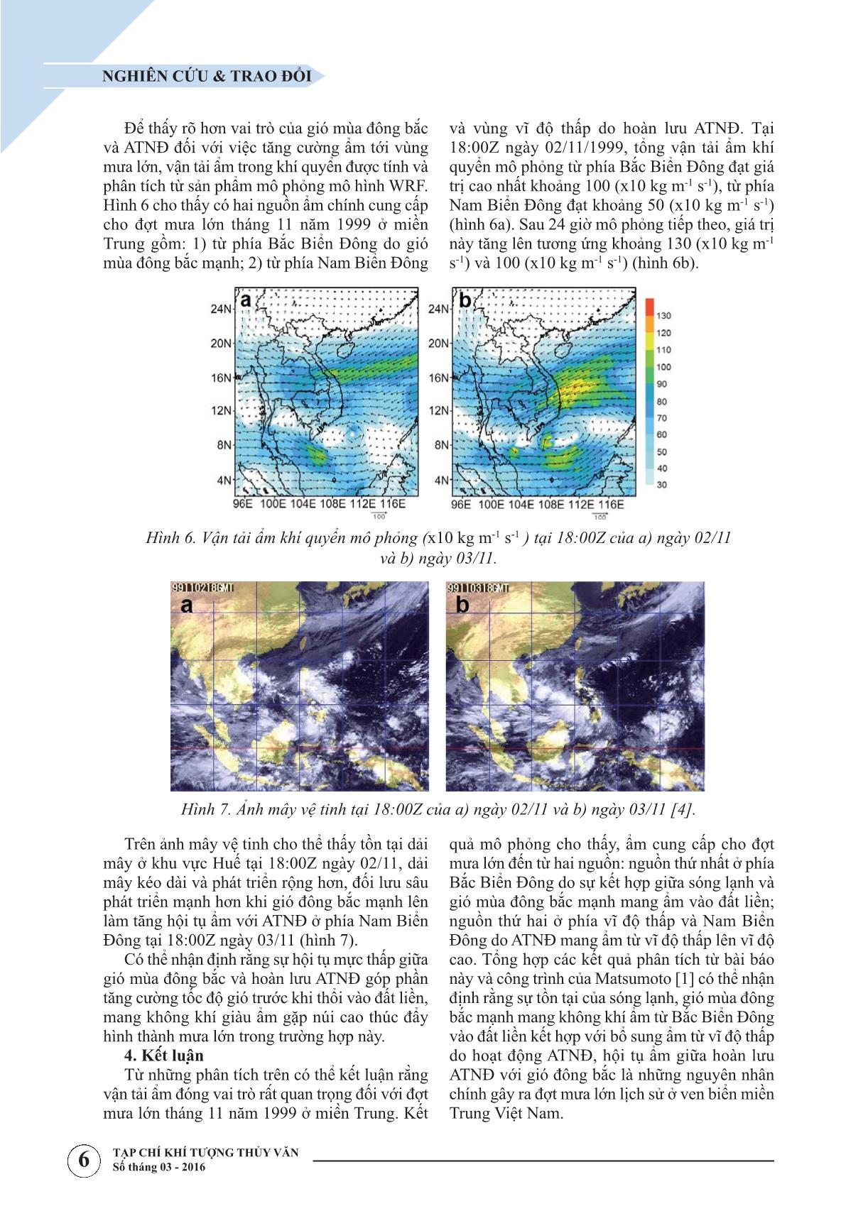 Nghiên cứu vai trò của vận tải ẩm trọng đợt mưa lớn tháng 11 năm 1999 ở miền Trung bằng mô hình WRF trang 4