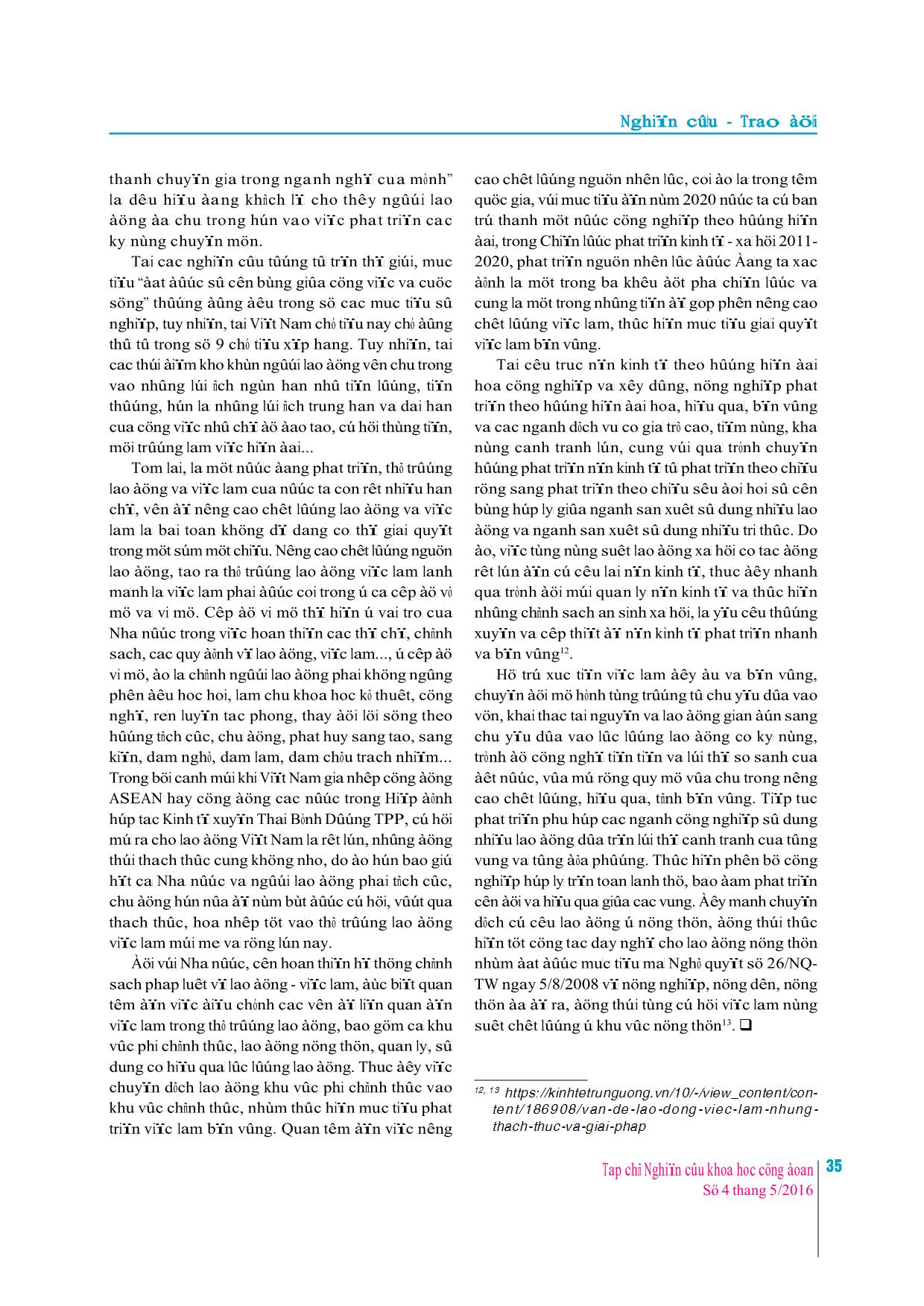 Những hạn chế về lao động, việc làm của Việt Nam hiện nay trang 5