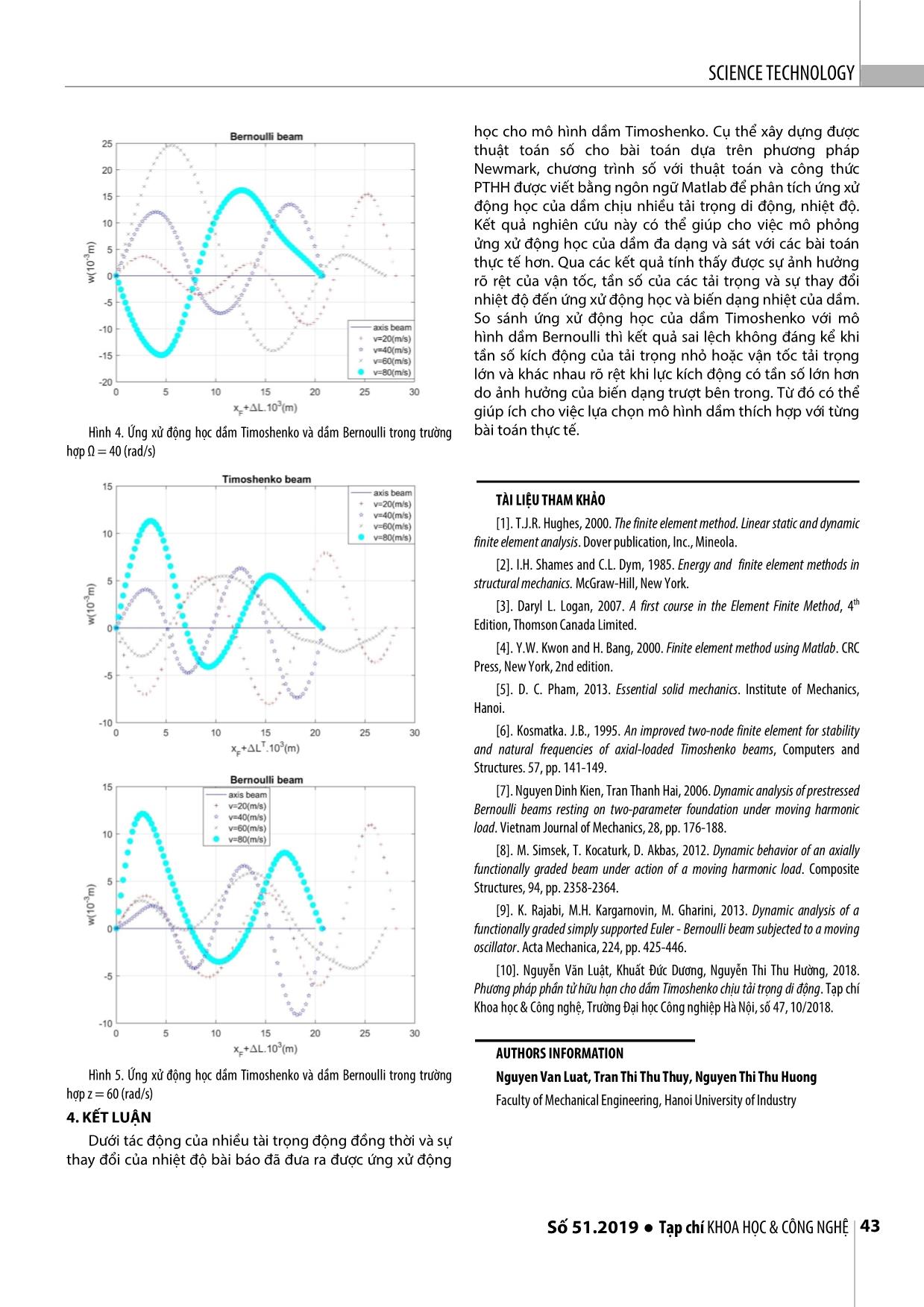 Phân tích động học của dầm Timoshenko chịu nhiều tải trọng di động và ảnh hưởng của nhiệt độ bằng phương pháp phần tử hữu hạn trang 5