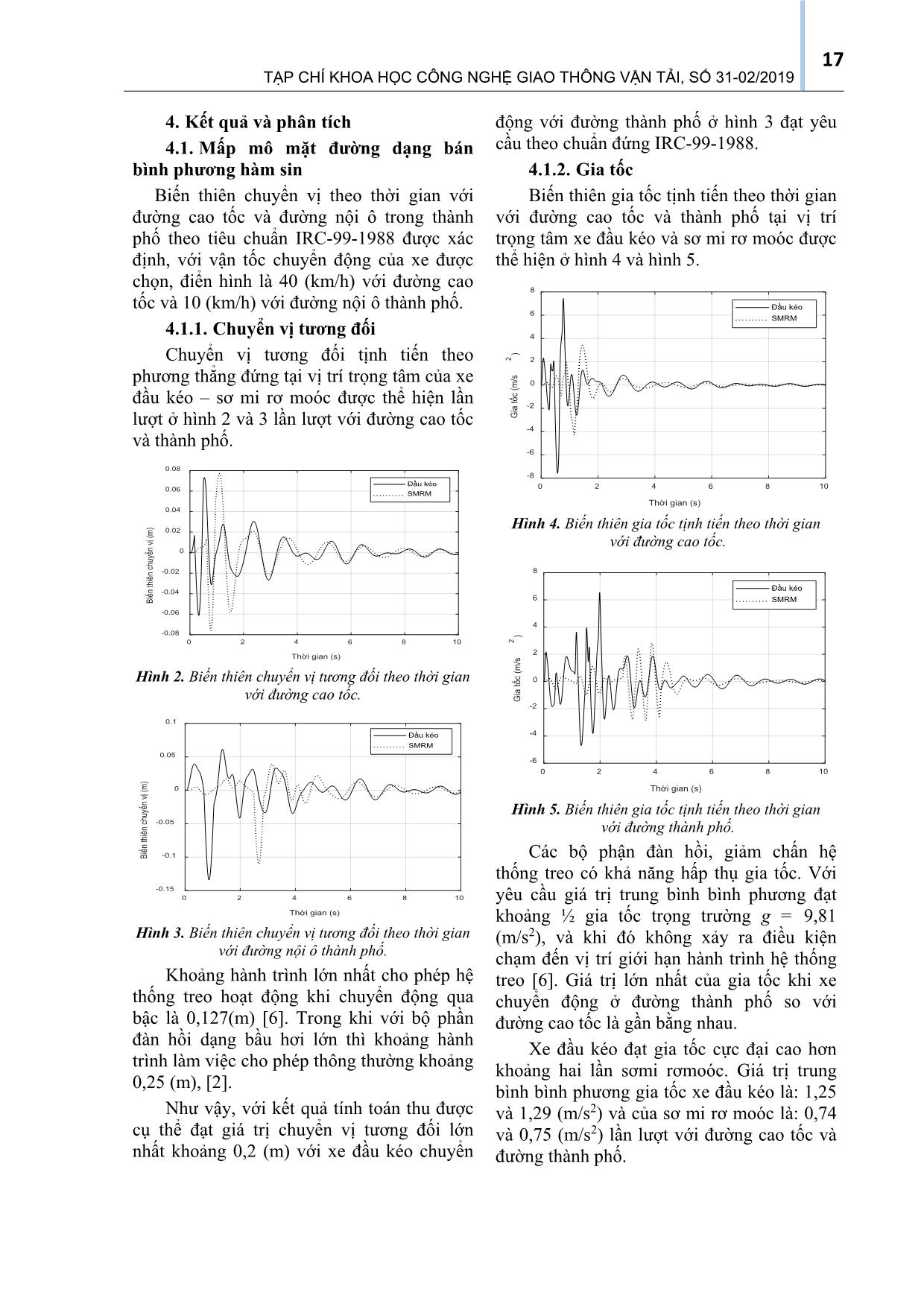 Phân tích động lực học theo phương thẳng đứng của tổ hợp xe đầu kéo – sơ mi rơ moóc bằng Matlab/Simmechanics trang 3