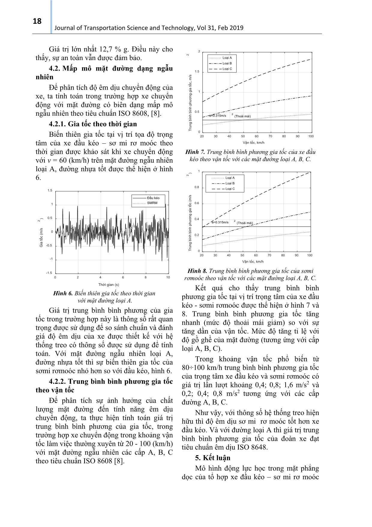 Phân tích động lực học theo phương thẳng đứng của tổ hợp xe đầu kéo – sơ mi rơ moóc bằng Matlab/Simmechanics trang 4