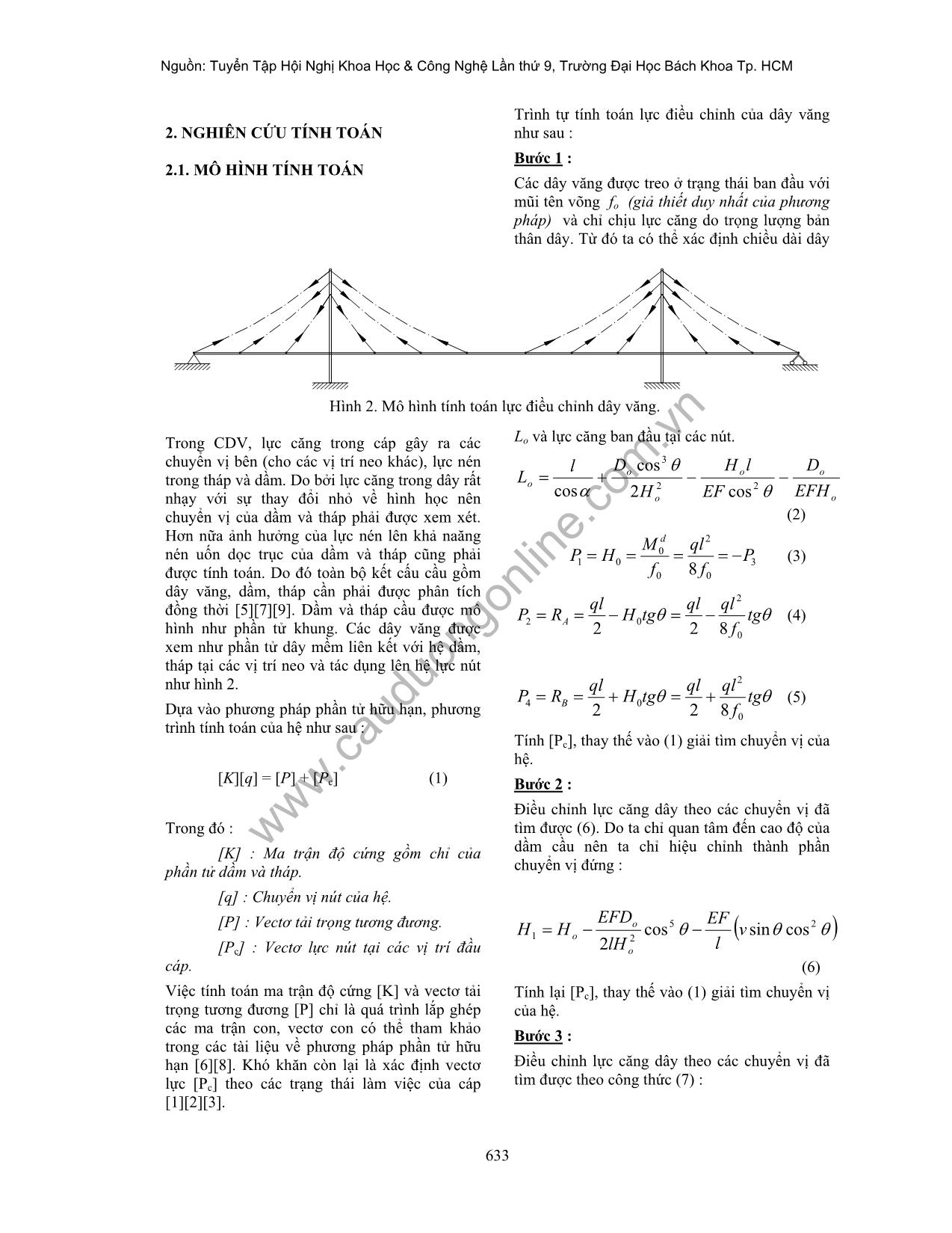 Phân tích tính toán điều chỉnh nội lực cầu dây văng trang 2