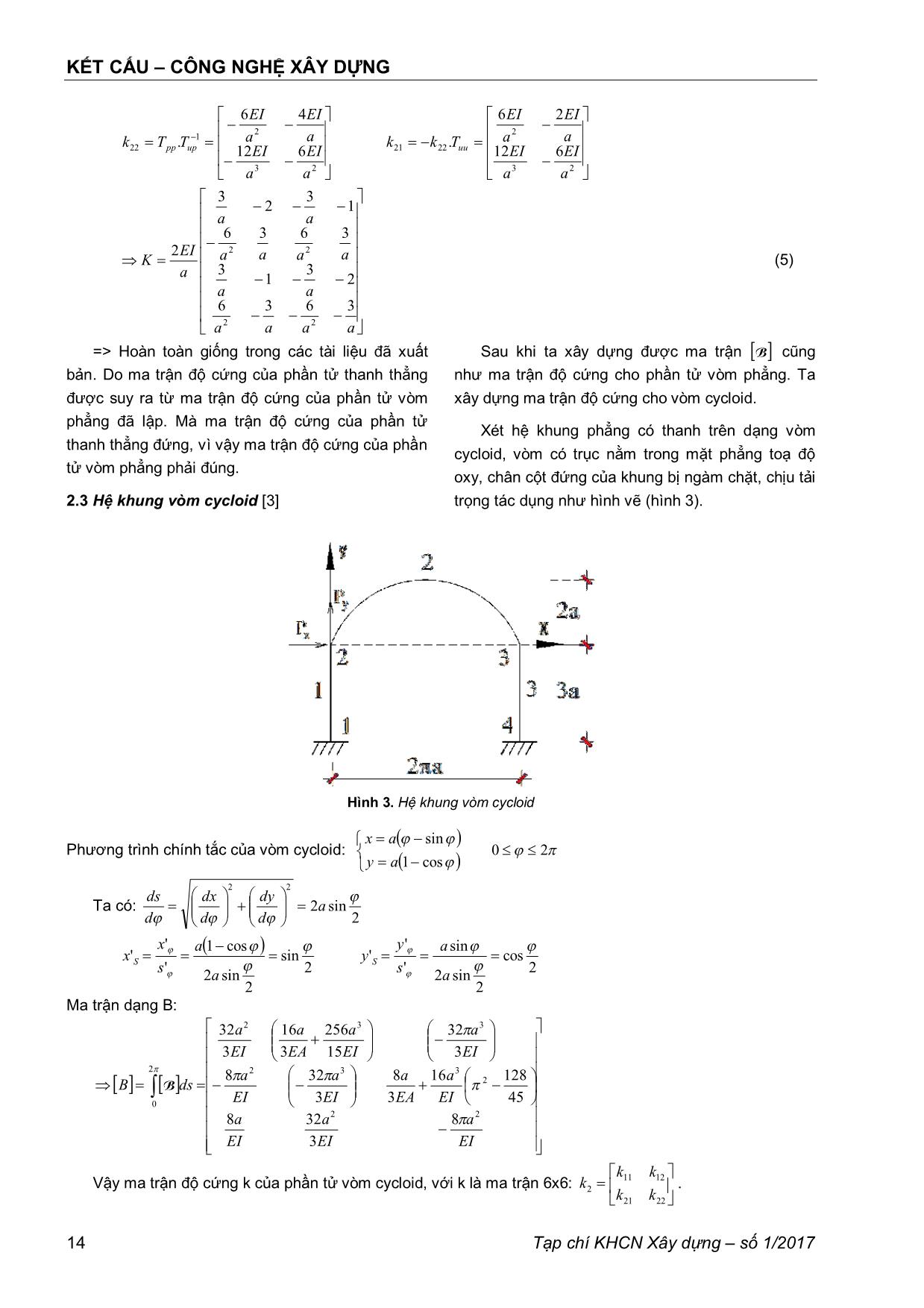 Phương pháp phần tử hữu hạn trong tính toán nội lực hệ khung vòm Cycloid phẳng trang 5