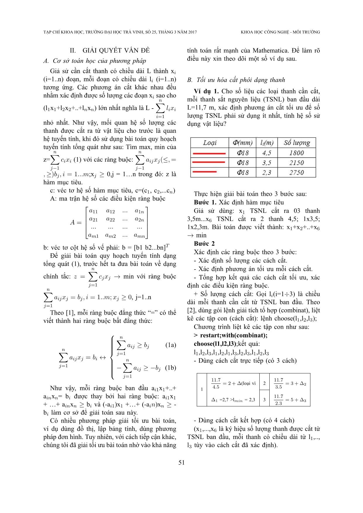 Phương pháp tối ưu cắt vật liệu dạng thanh bằng ứng dụng phần mềm Mathematica trang 2