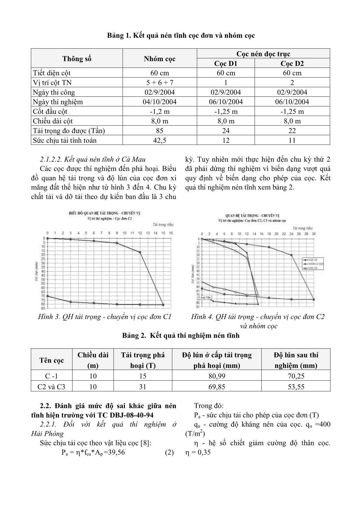 Tính toán sức chịu tải của cọc xi măng đất tạo bởi jet grouting: Lý thuyết – Mô hình số - Thí nghiệm hiện trường trang 3