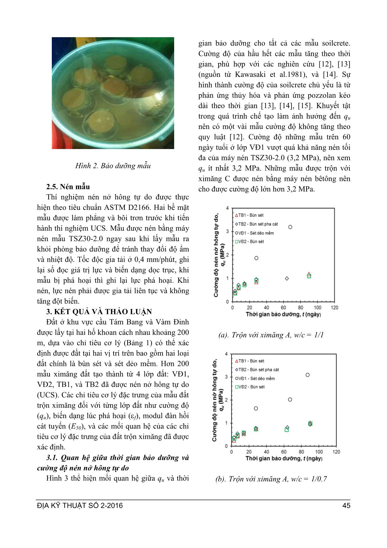 Ứng xử soilcrete trong phõng tạo ra từ đất ở cầu tám bang và vàm đinh mô phỏng công nghệ Jet Grouting trang 4