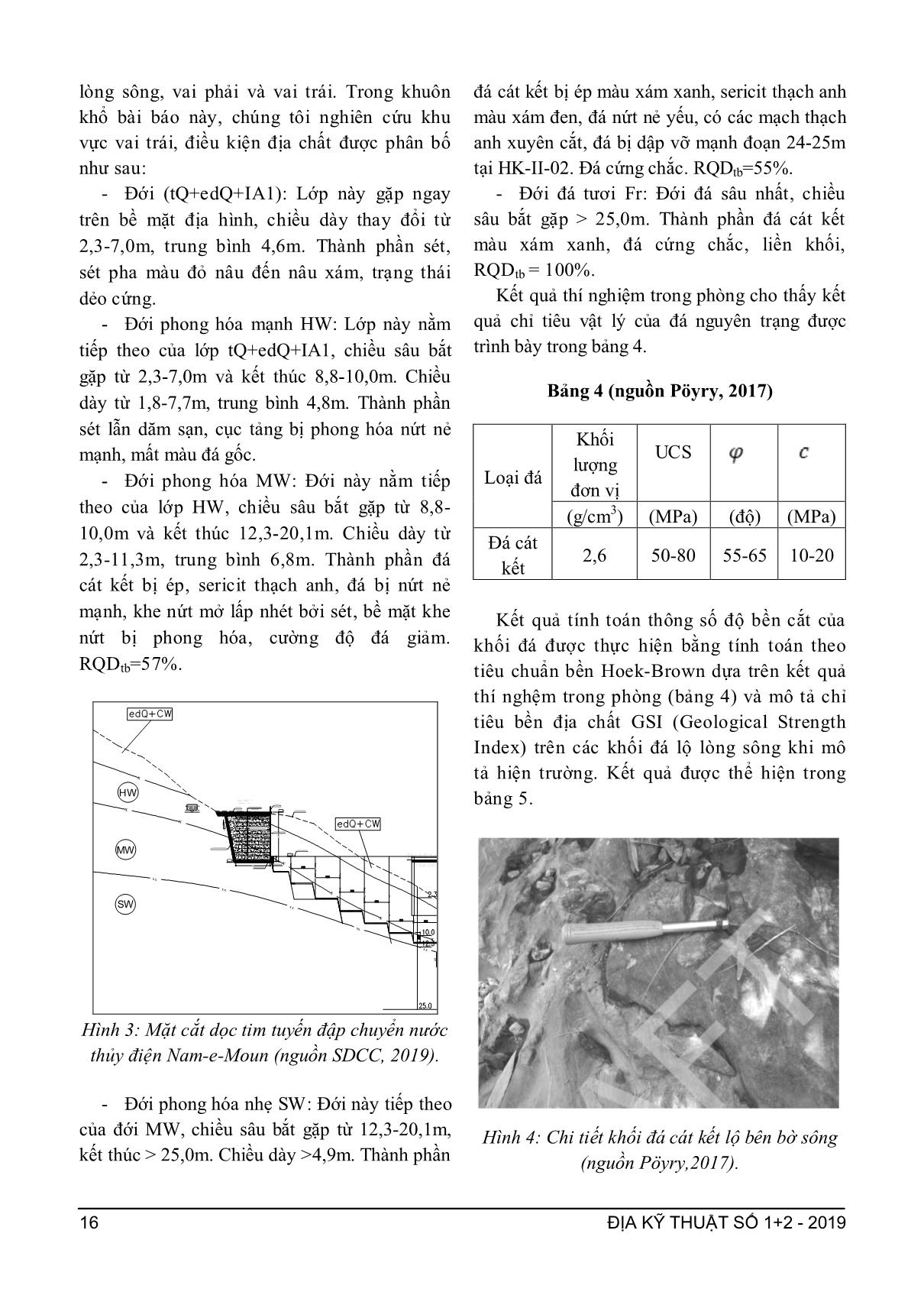 Xác định cường độ lực liên kết của khối đá theo các thông số độ bền của mẫu đá và chỉ số khối đá RMR trang 5