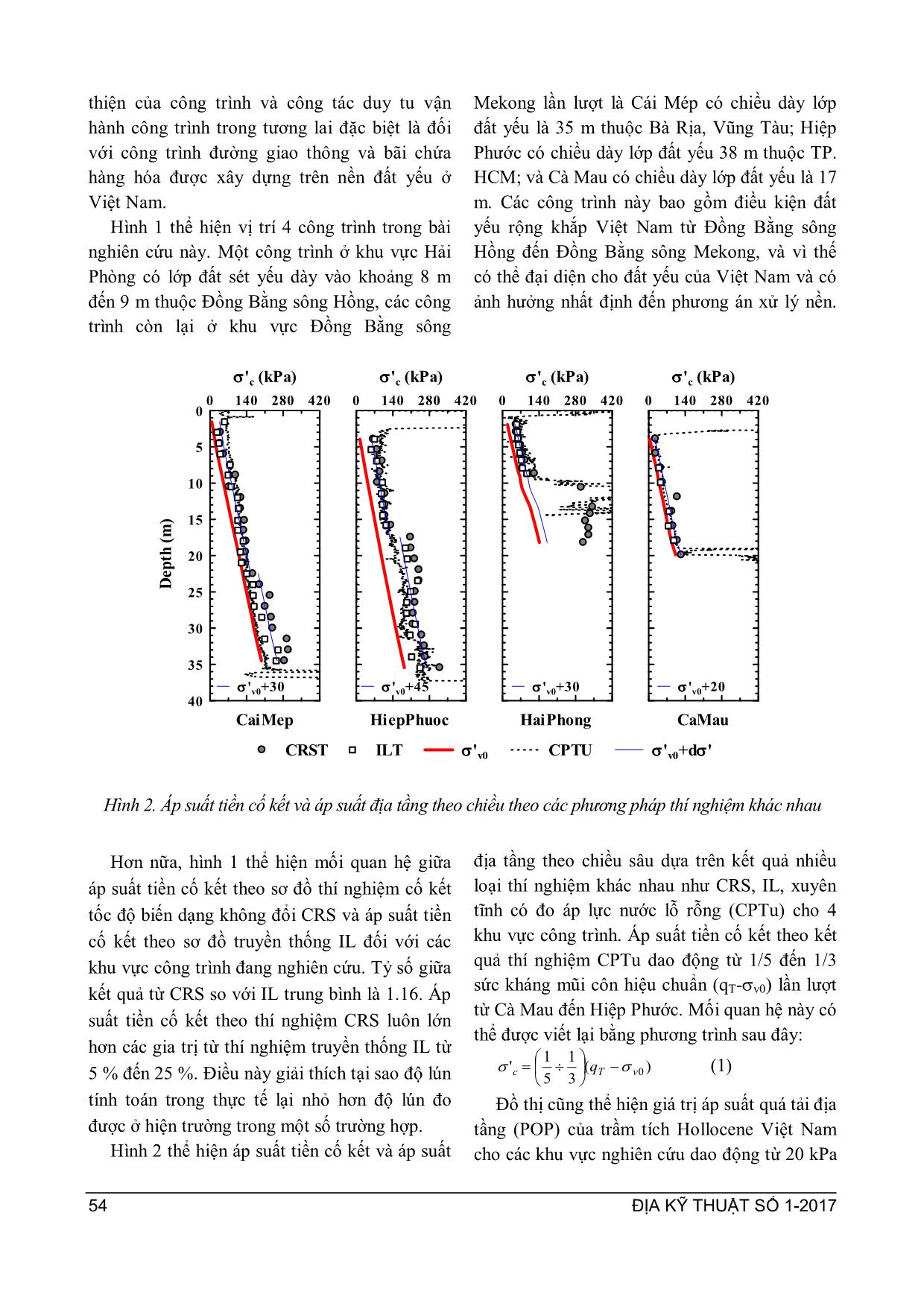 Xác định đặc trưng đất sét yếu Việt Nam theo thí nghiệm cố kết tốc độ biến dạng không đổi sử dụng trong phân tích bài cố kết thấm trang 4
