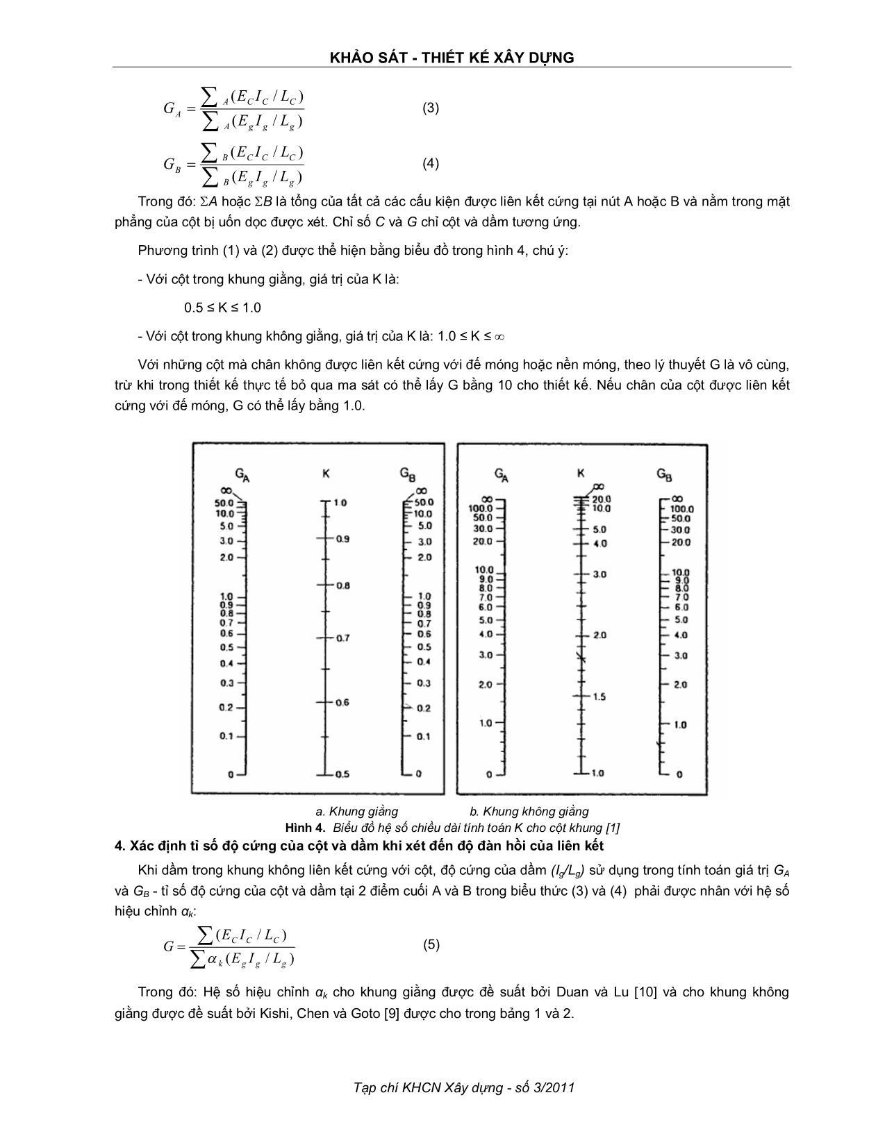 Xác định hệ số chiều dài tính toán cho cột trong khung thép có xét đến độ đàn hồi của liên kết trang 4