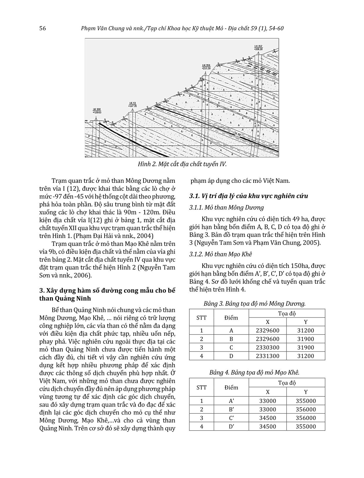Xây dựng hàm số đường cong mẫu cho bể than Quảng Ninh từ các số liệu quan trắc thực địa trang 3